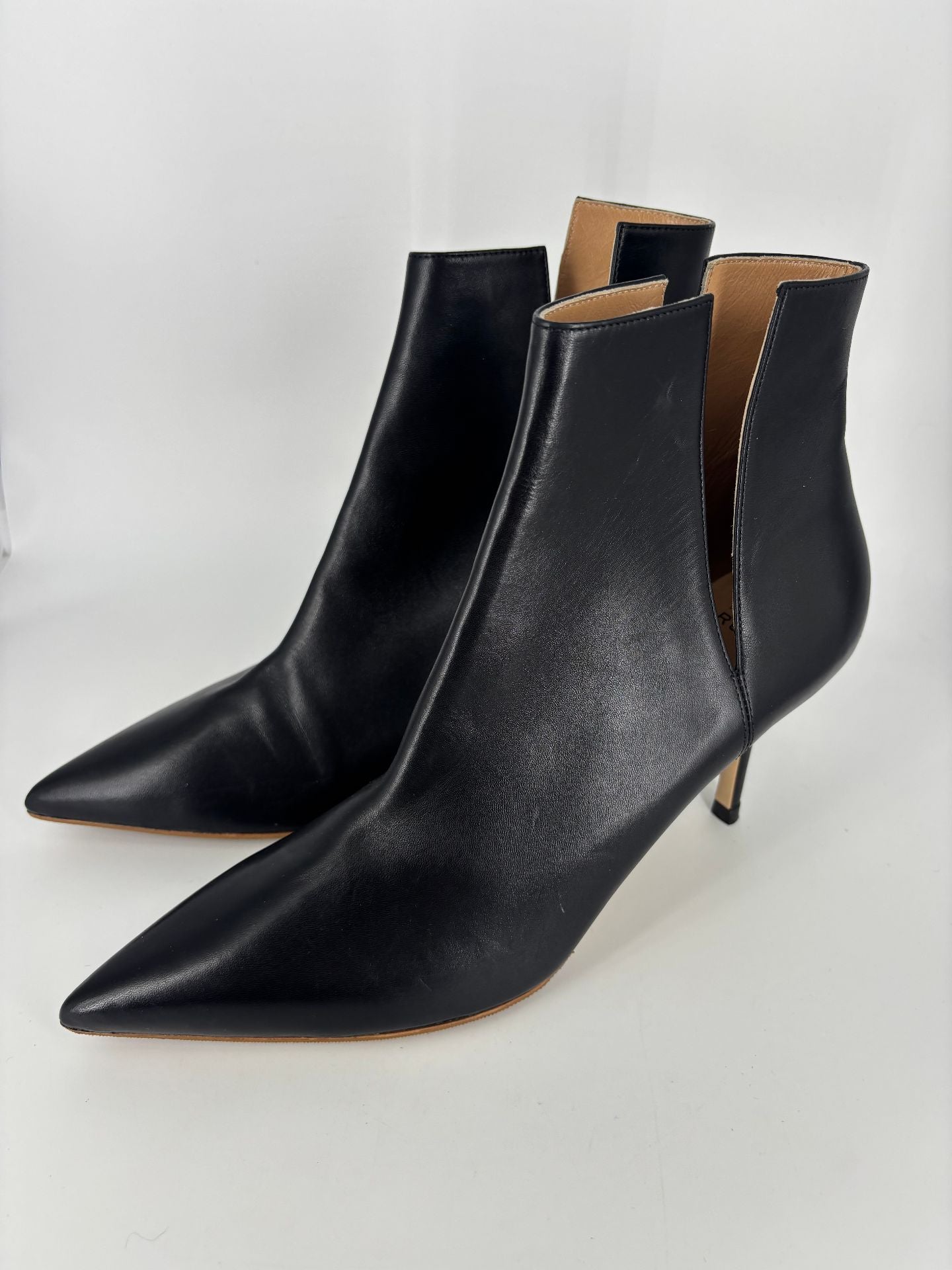 Bottines Francesco Russo nappa noir découpes latérales talon 7,5 cm – T.41,5-2