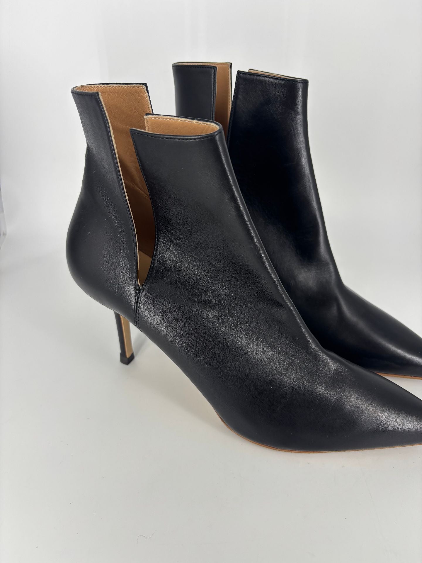 Bottines Francesco Russo nappa noir découpes latérales talon 7,5 cm – T.41,5-4