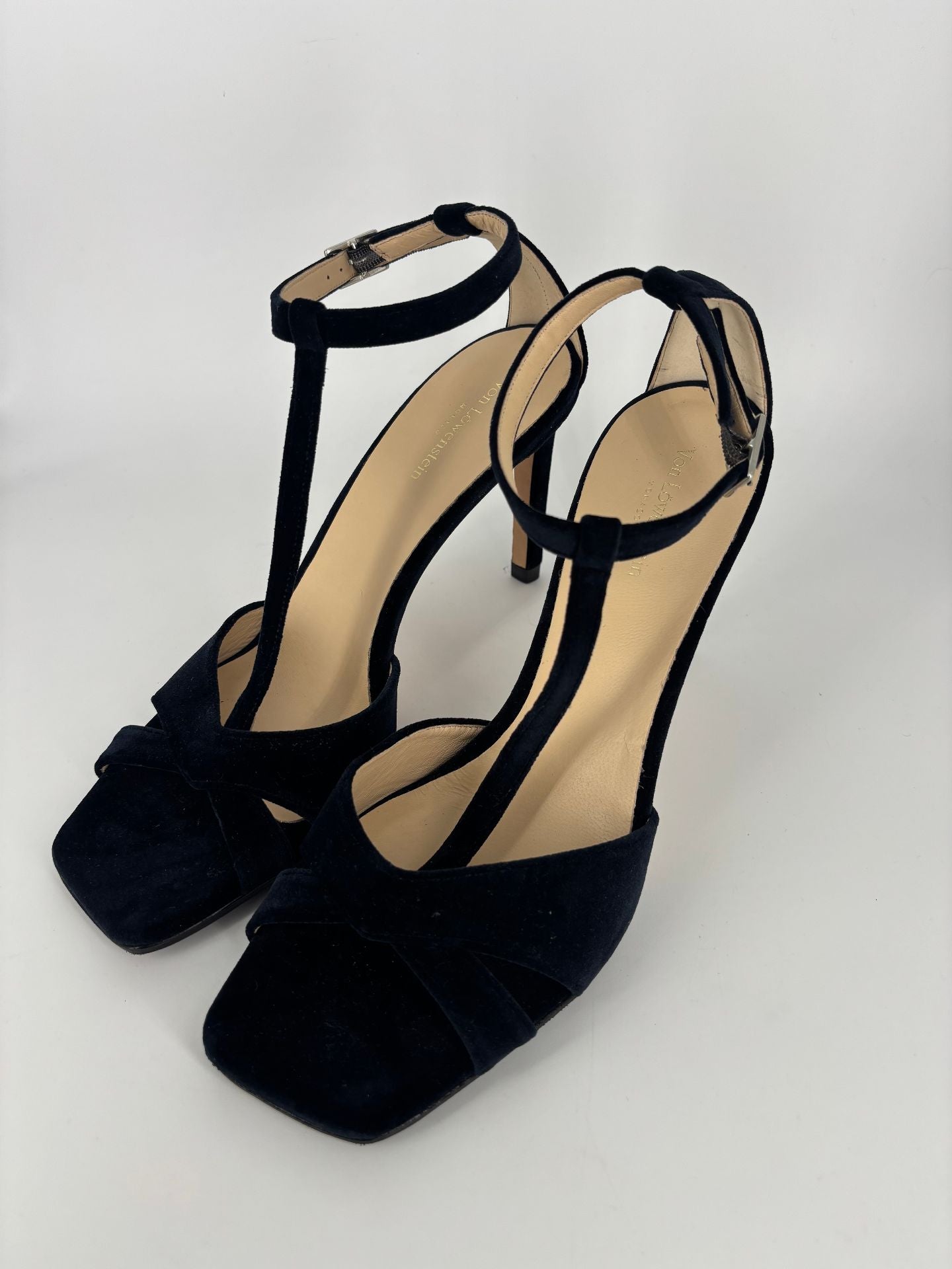 Sandales Von Löwenstein velours noir bride T boucle cheville – T.41,5-5