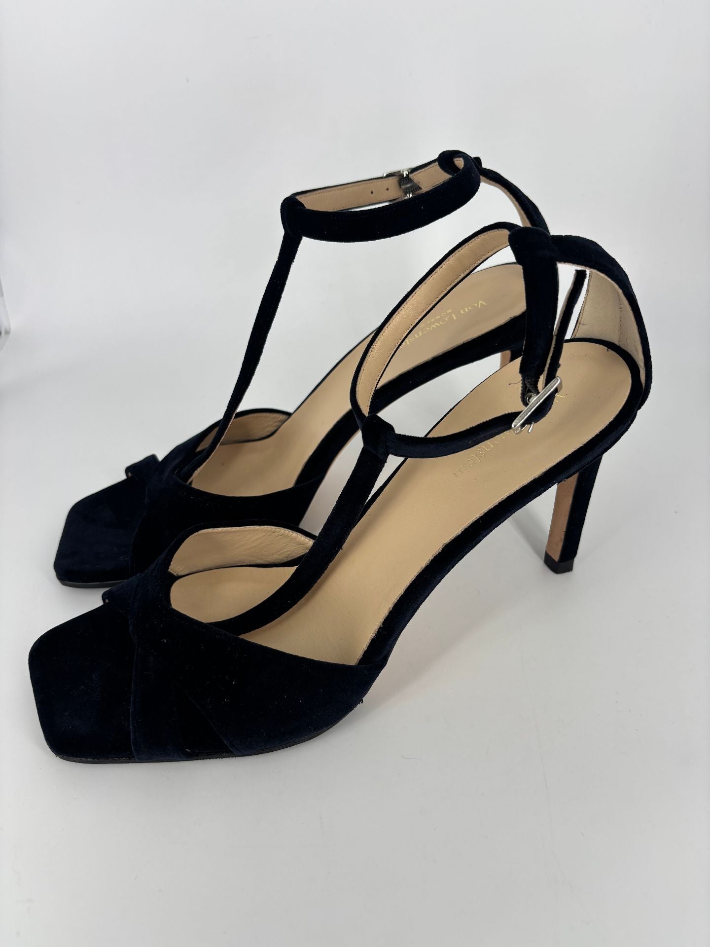 Sandales Von Löwenstein velours noir bride T boucle cheville – T.41,5-3