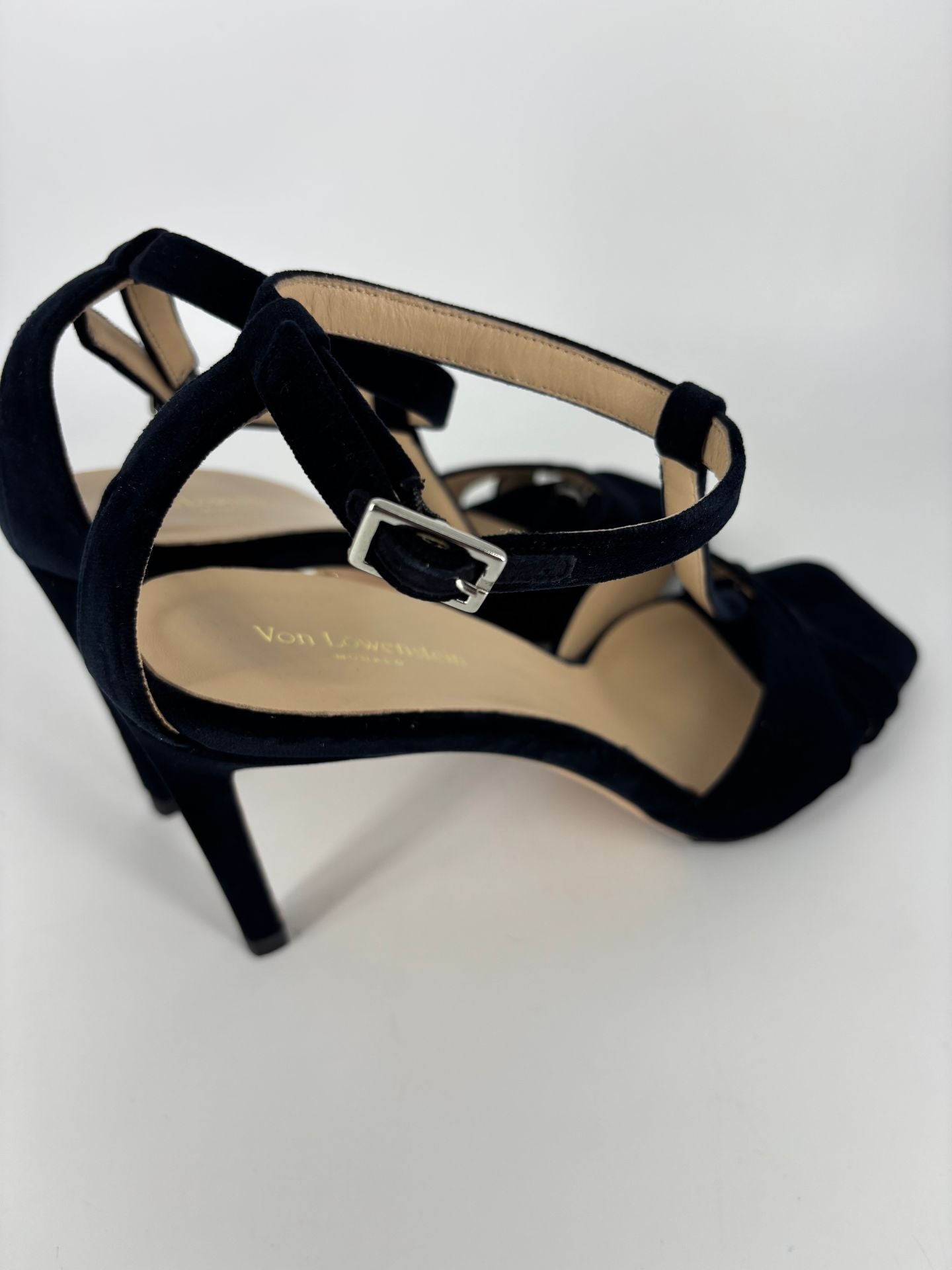 Sandales Von Löwenstein velours noir bride T boucle cheville – T.41,5-2
