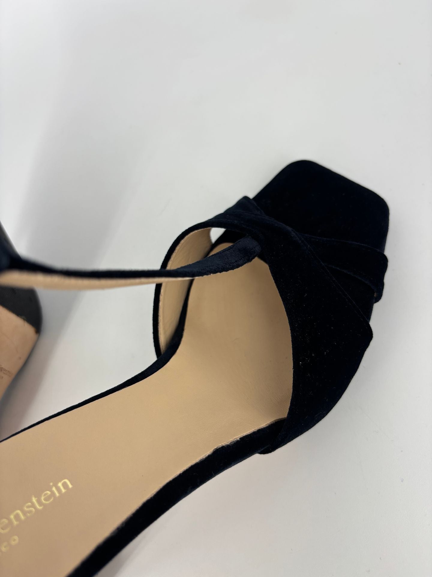 Sandales Von Löwenstein velours noir bride T boucle cheville – T.41,5-9