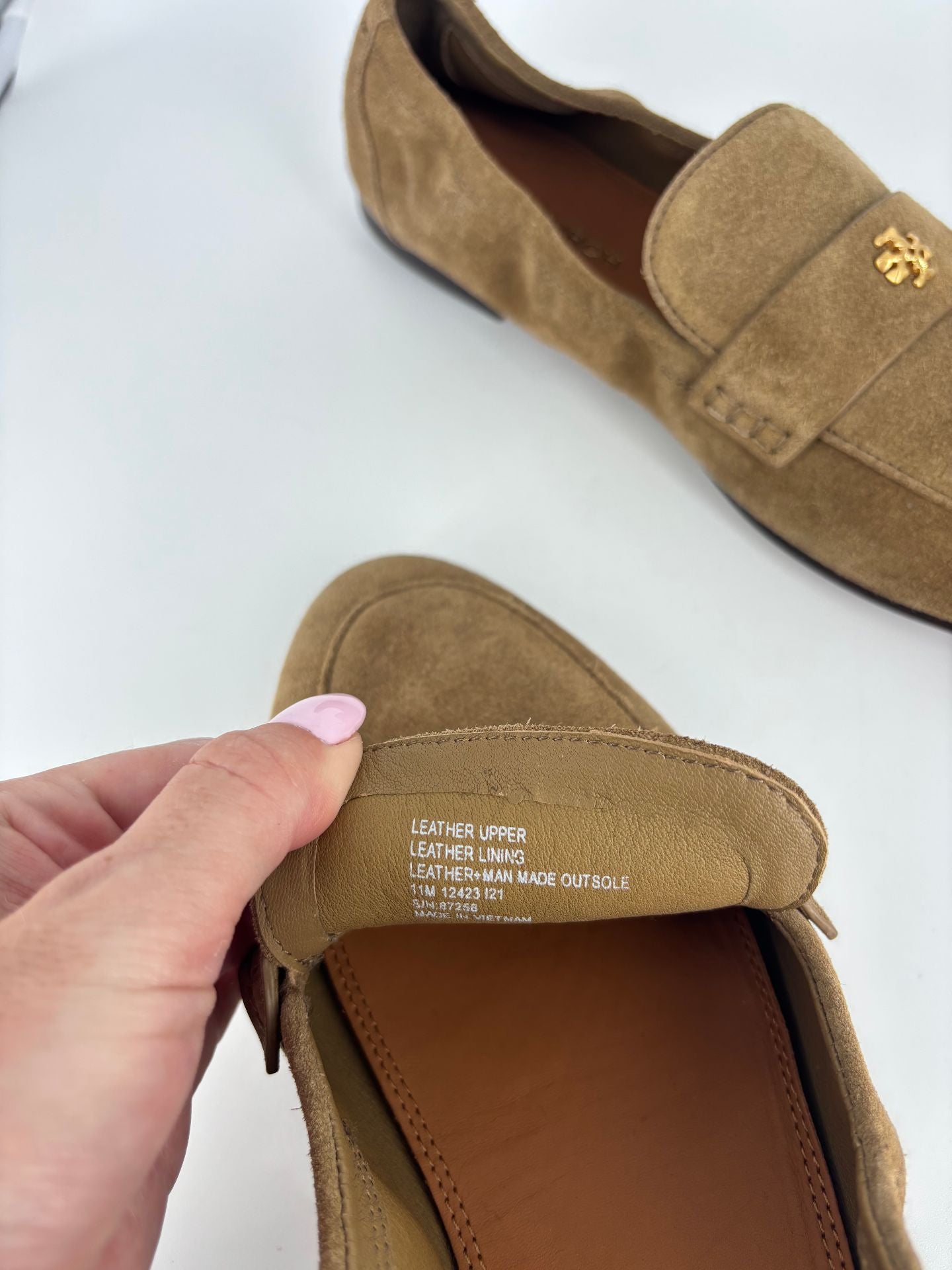 Mocassins Tory Burch Ballet Loafer daim river rock talon plat – T.41-11
