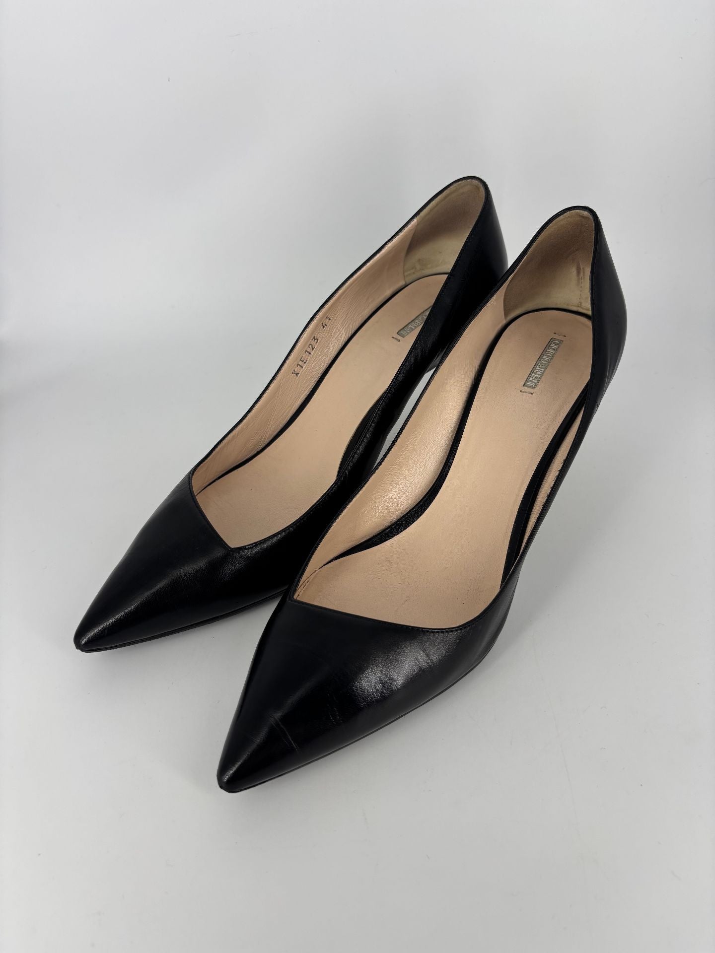 Escarpins Giorgio Armani cuir noir bout pointu talon mi-haut – T.41-3