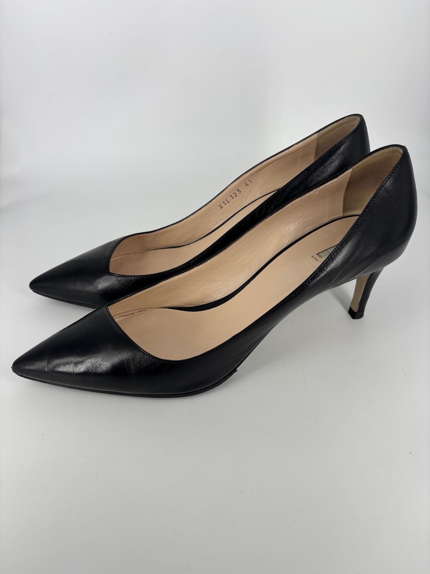 Escarpins Giorgio Armani cuir noir bout pointu talon mi-haut – T.41-6
