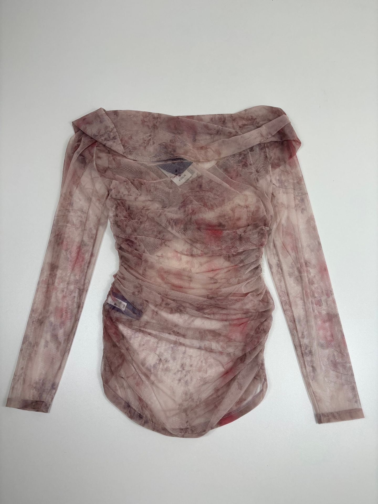 Haut Ralph Lauren Purple Label tulle floral aquarelle mauve col V drapé – T.L-9