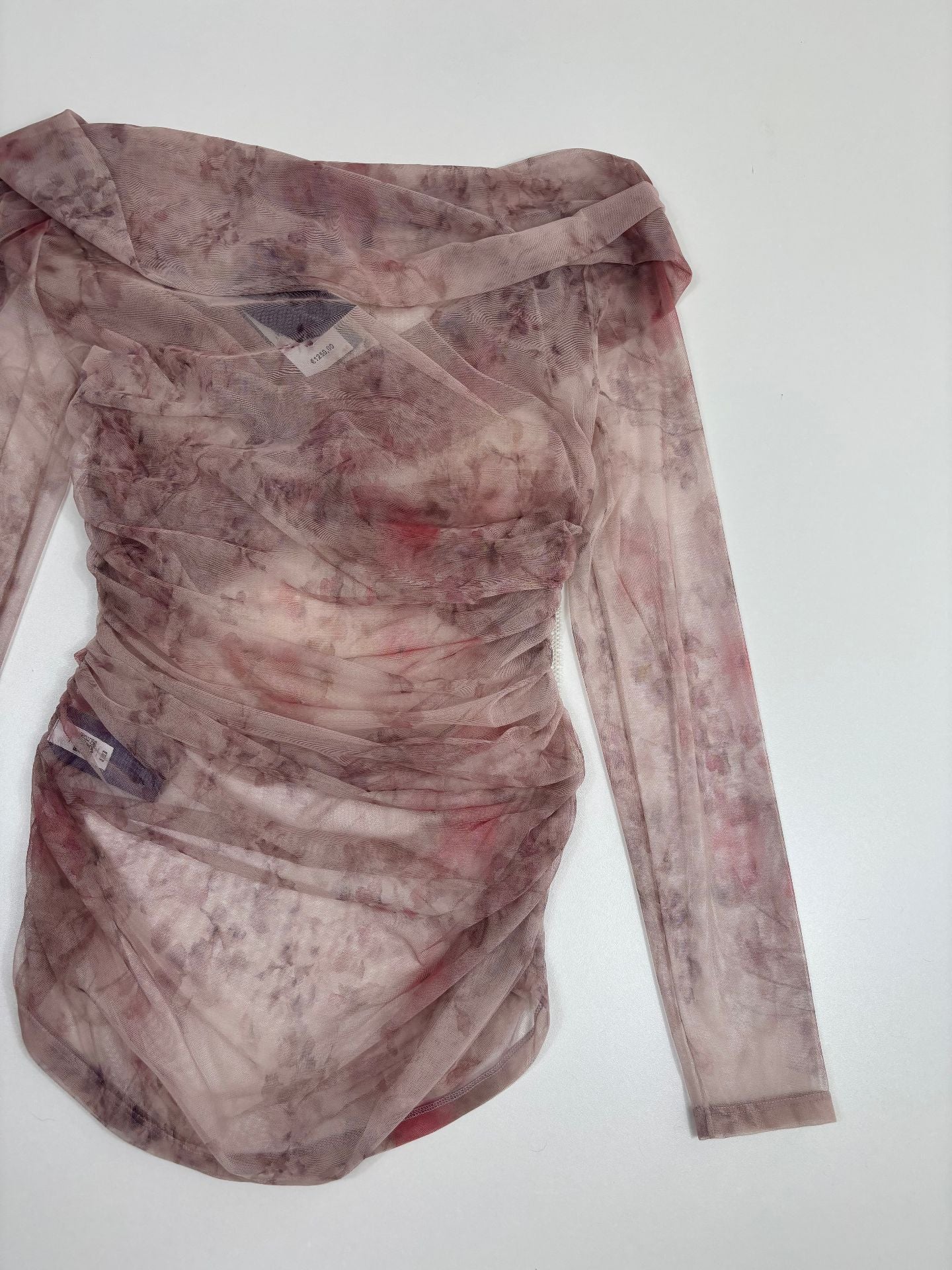 Haut Ralph Lauren Purple Label tulle floral aquarelle mauve col V drapé – T.L-11