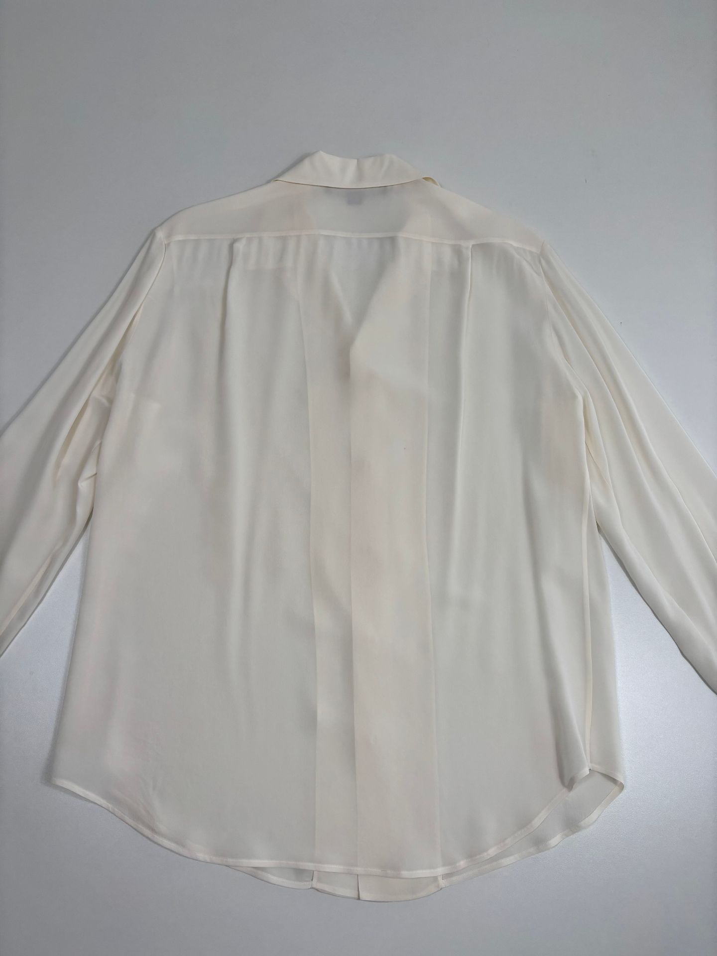 Chemise Ralph Lauren Purple Label soie ivoire col ouvert boutons nacre – T.38/40-5