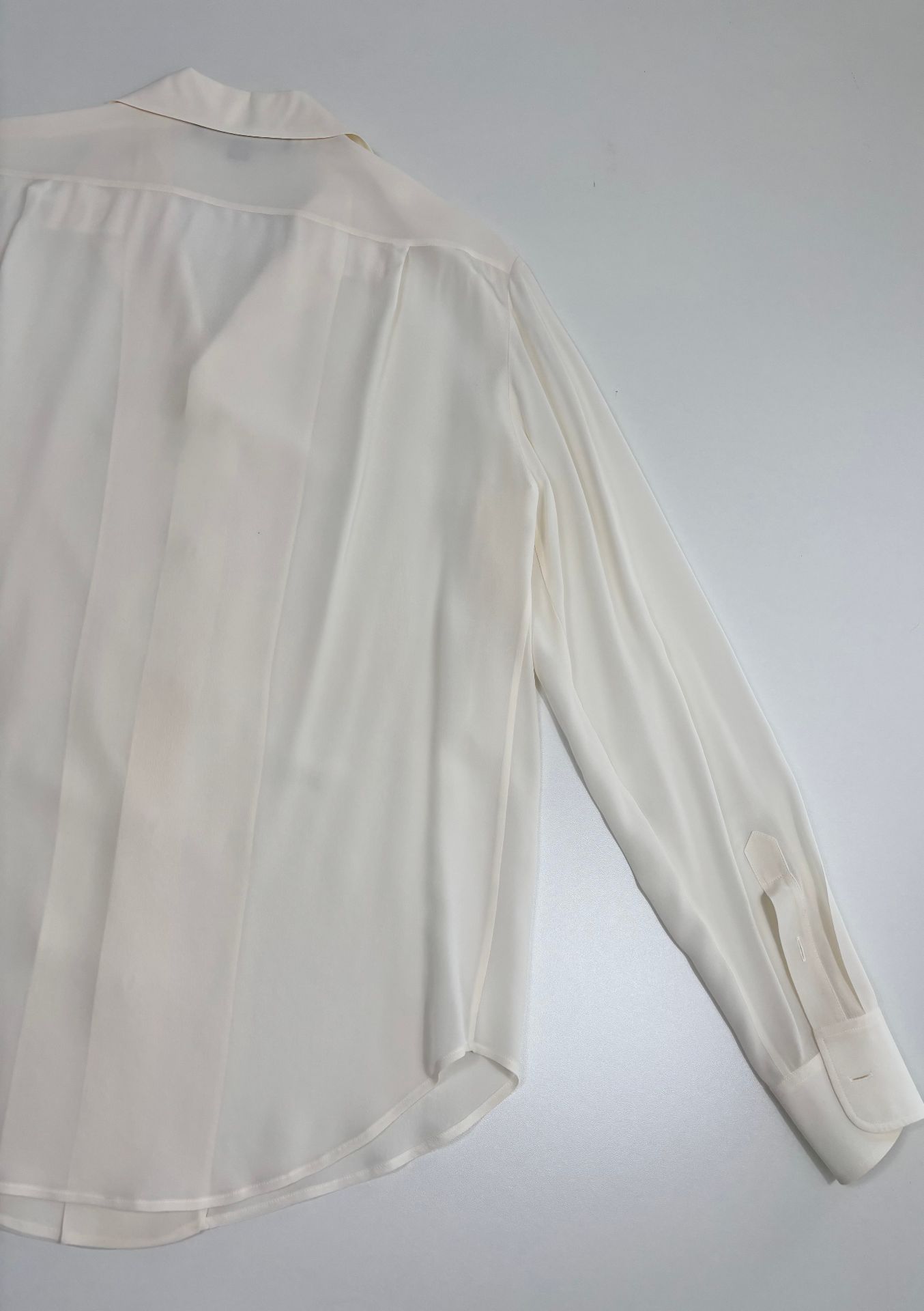 Chemise Ralph Lauren Purple Label soie ivoire col ouvert boutons nacre – T.38/40-6