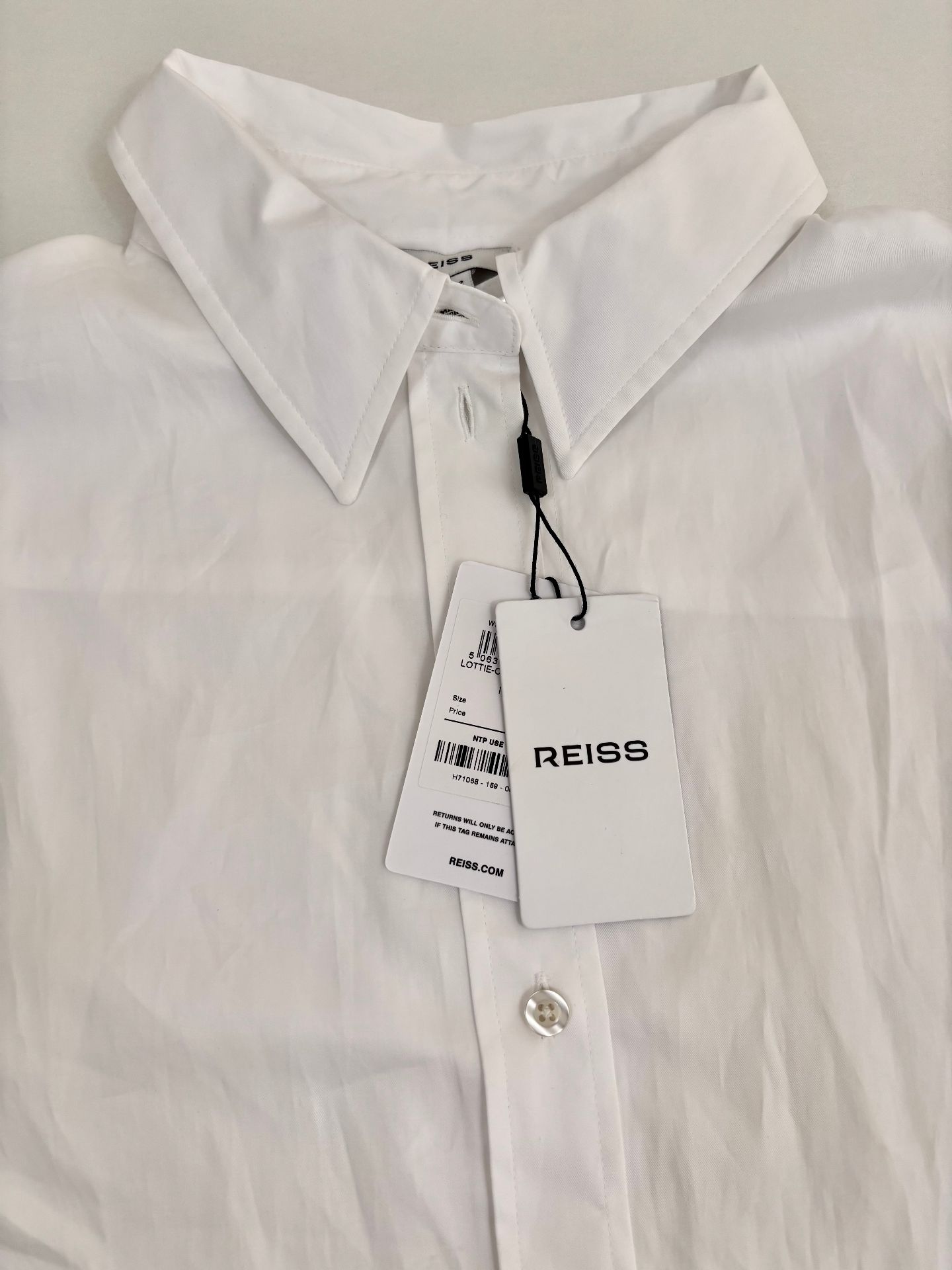 Chemise Reiss coton blanc oversize boutons nacre – T.40-3