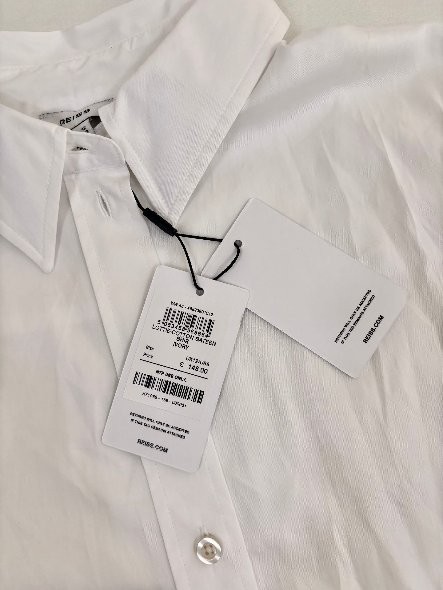 Chemise Reiss coton blanc oversize boutons nacre – T.40-4