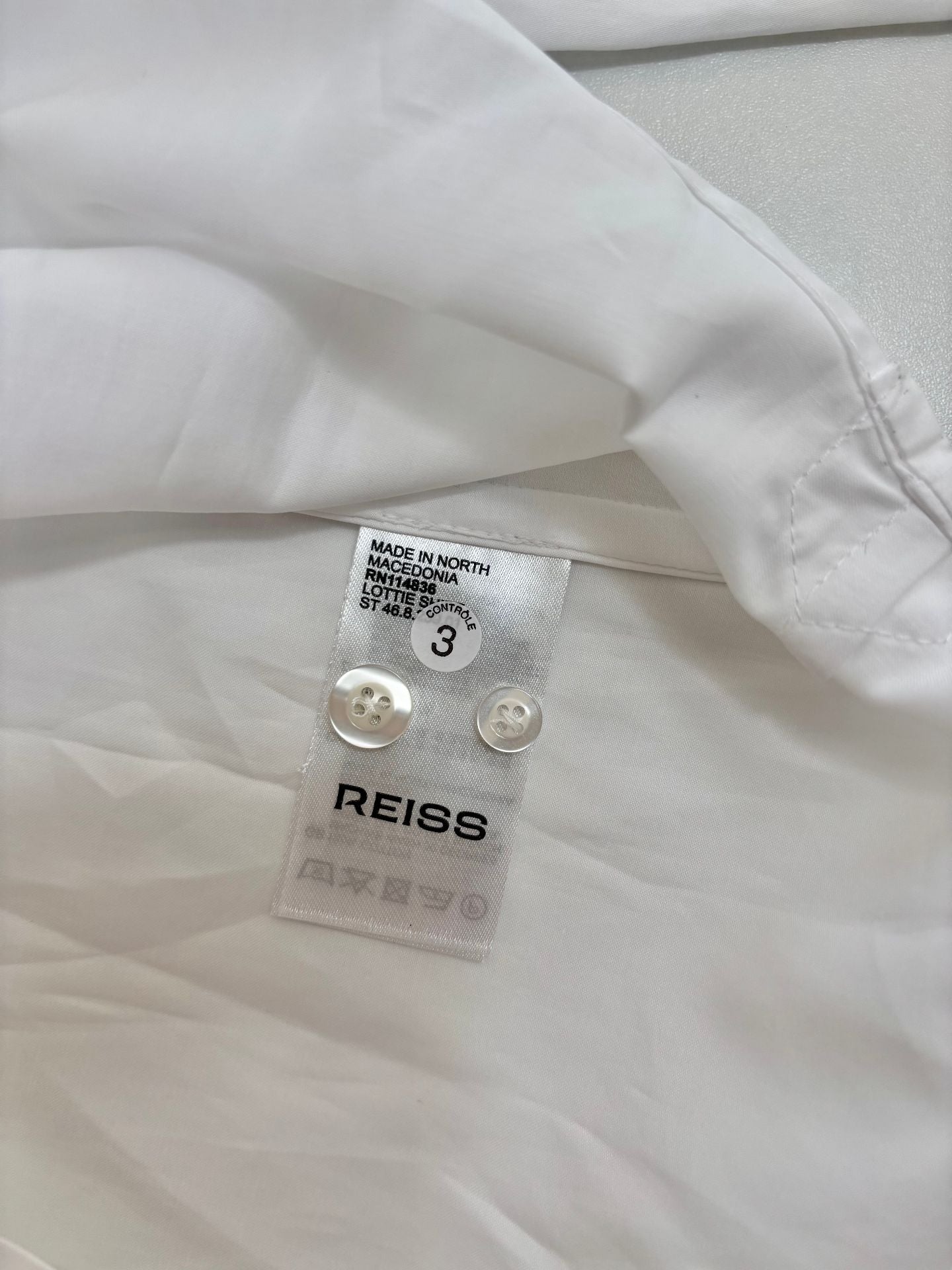 Chemise Reiss coton blanc oversize boutons nacre – T.40-7