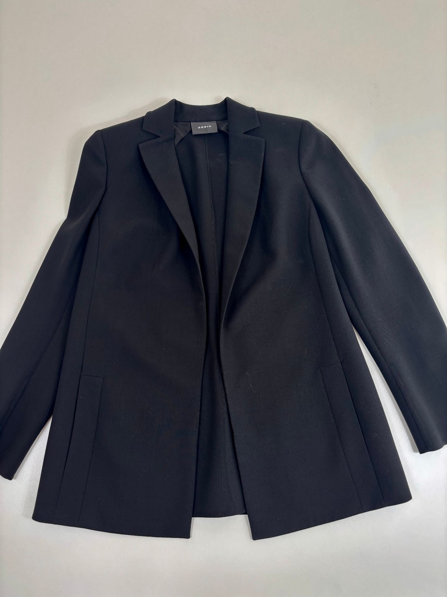 Blazer Akris Walker laine double-face stretch revers pointus coupe ajustée – T.42-5