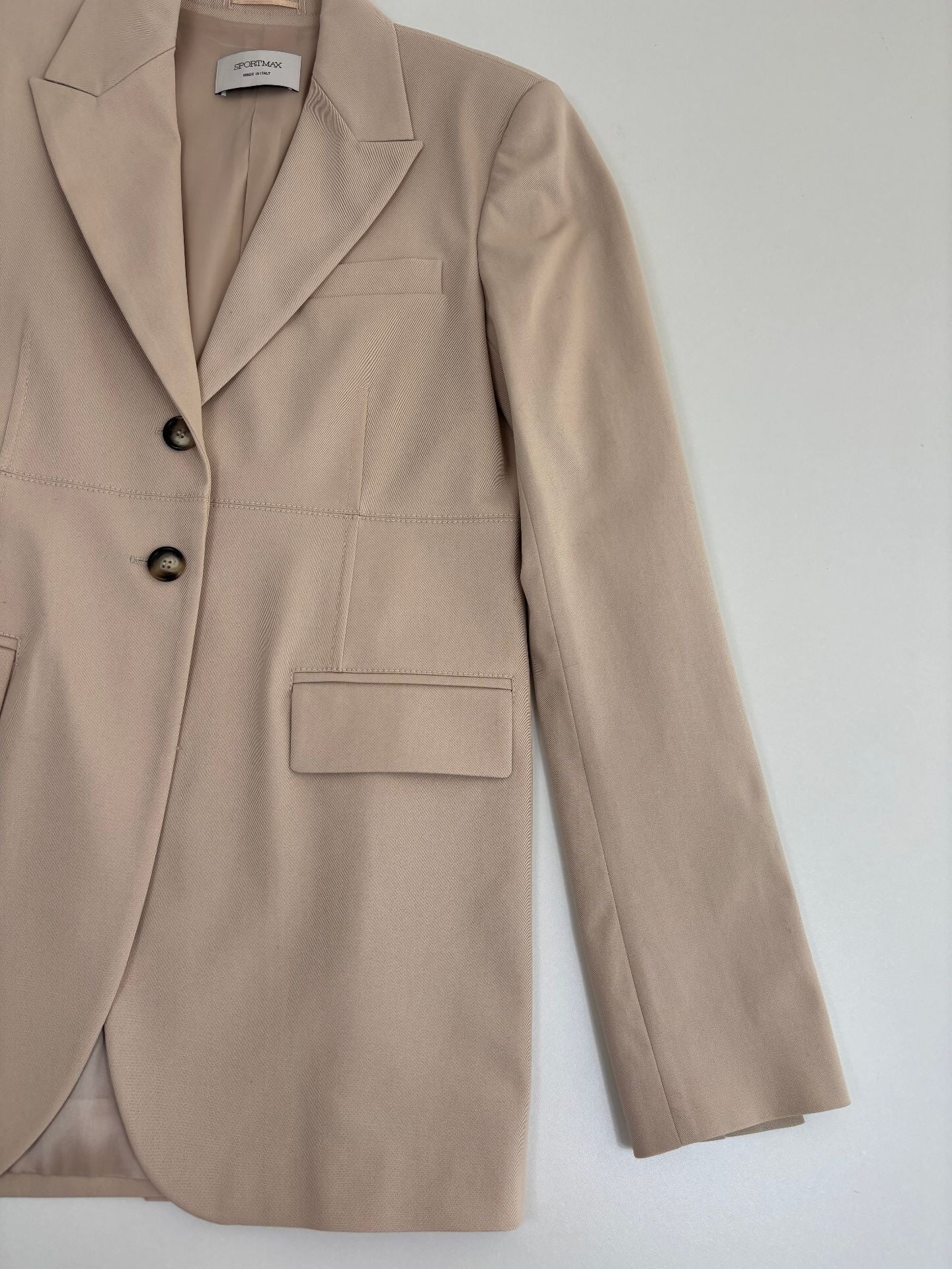 Blazer Sportmax Mela beige sable double boutonnage ornement diamant doré – T.42-2