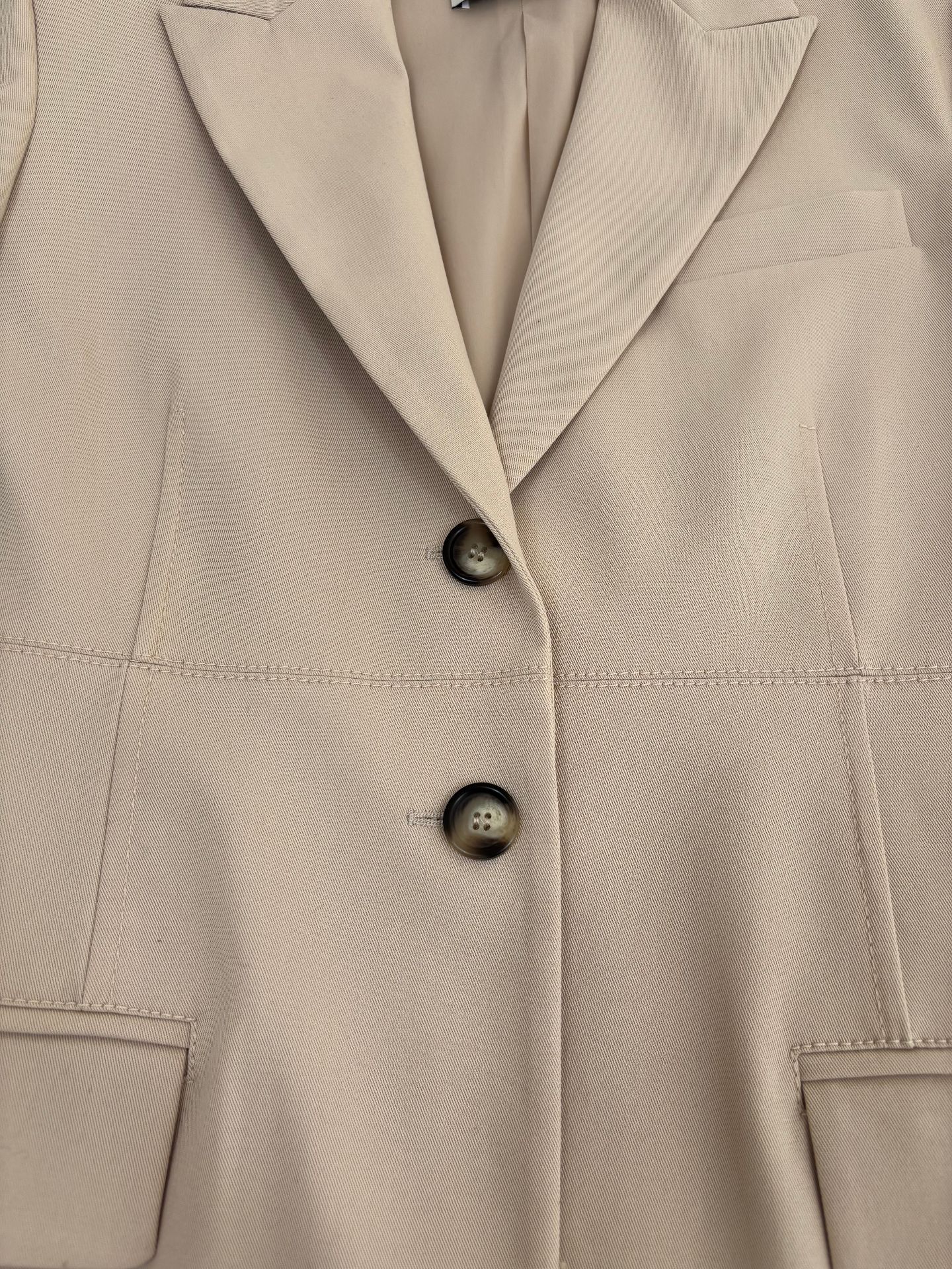 Blazer Sportmax Mela beige sable double boutonnage ornement diamant doré – T.42-4