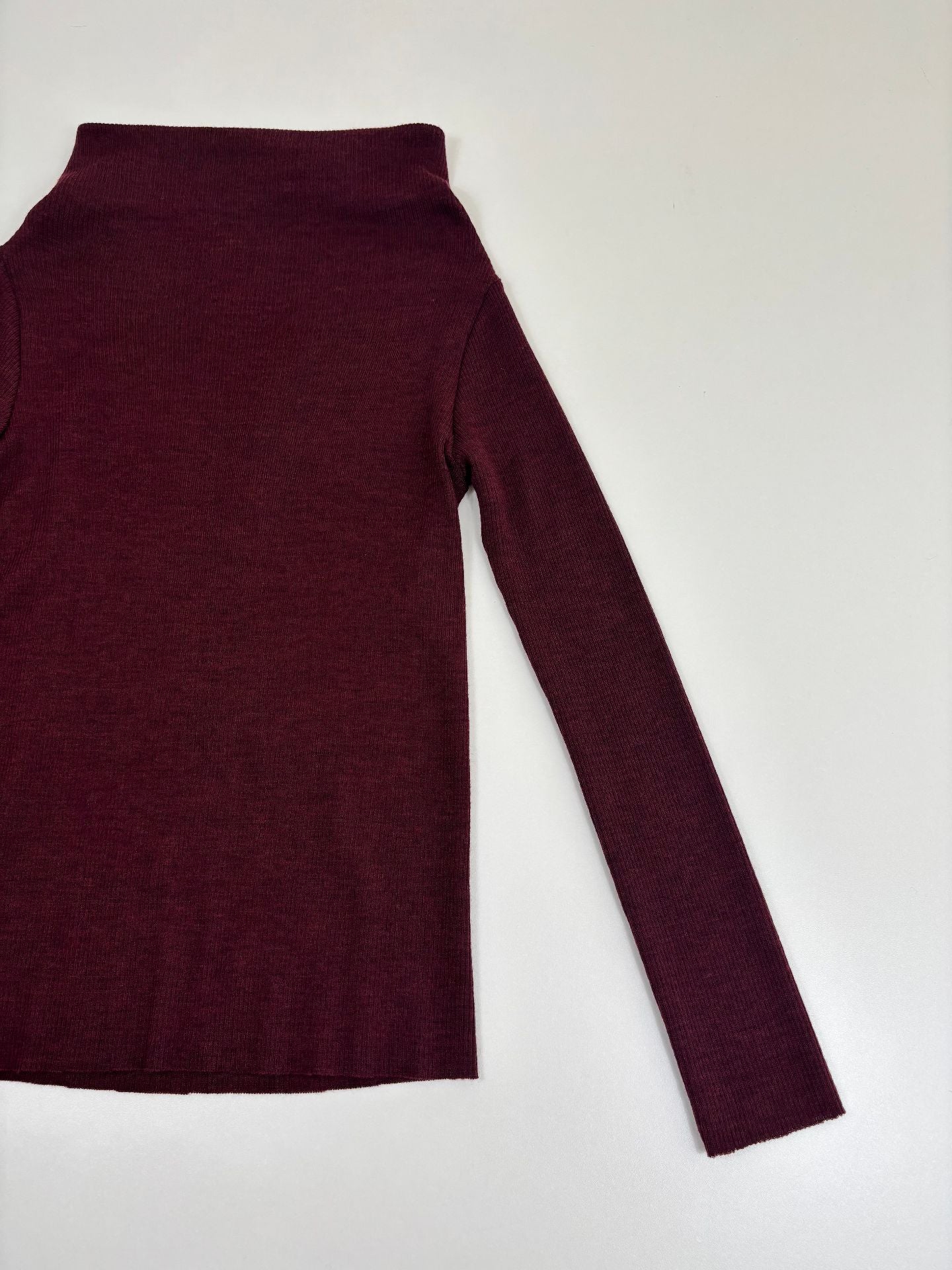 Pull Y's Yohji Yamamoto col bénitier bordeaux maille fine – T.38-4
