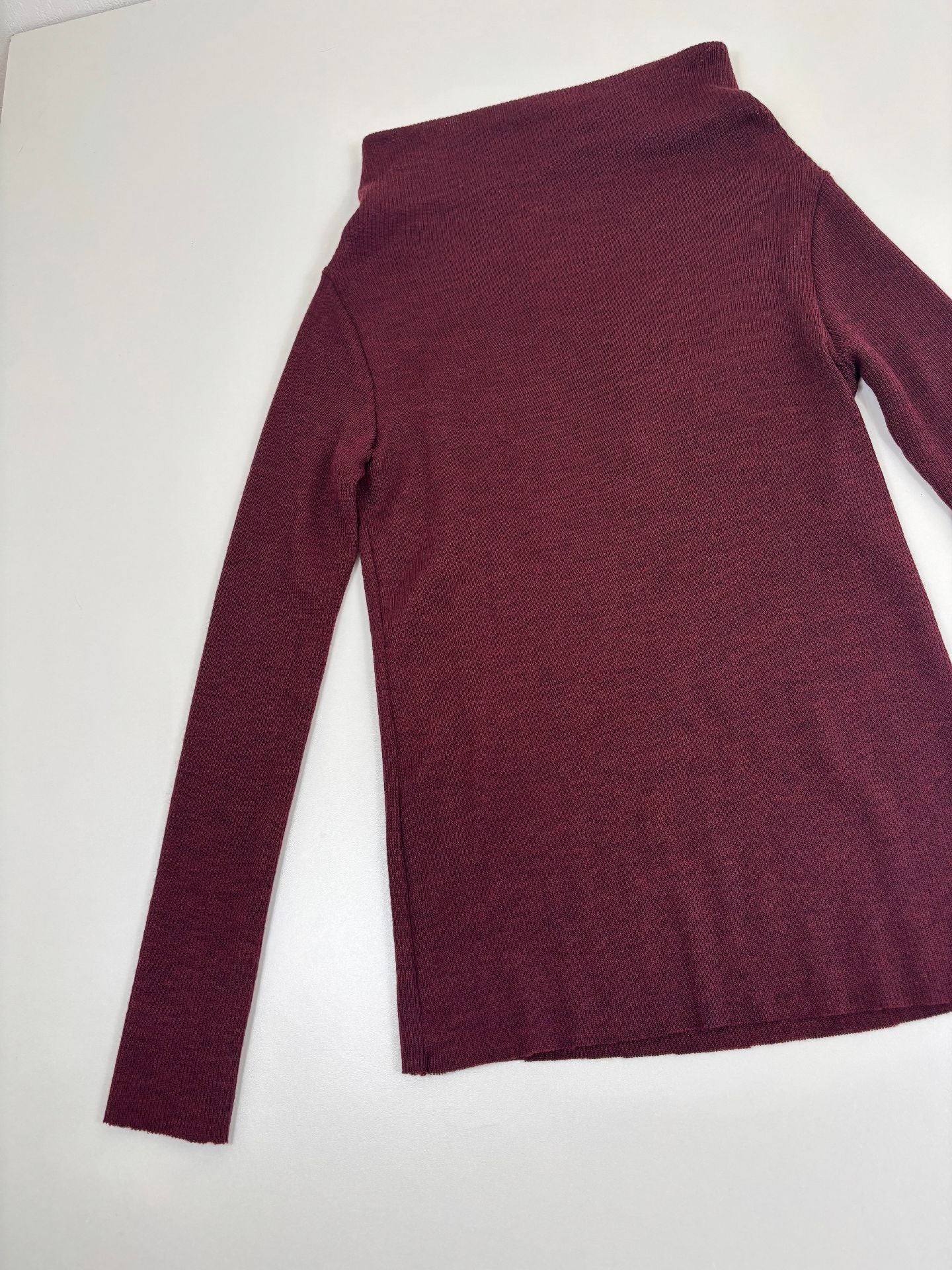 Pull Y's Yohji Yamamoto col bénitier bordeaux maille fine – T.38-5