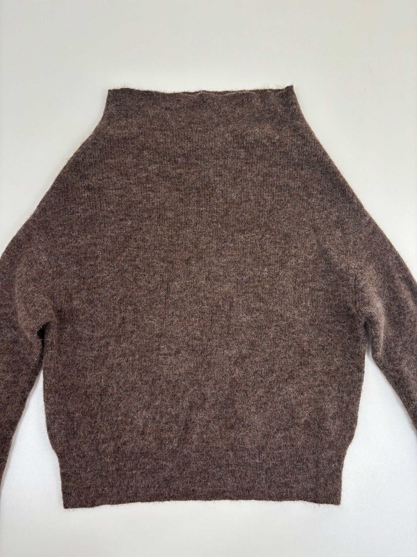 Pull Ralph Lauren Purple Label col châle oversize soie cachemire taupe chiné – T.XL-6