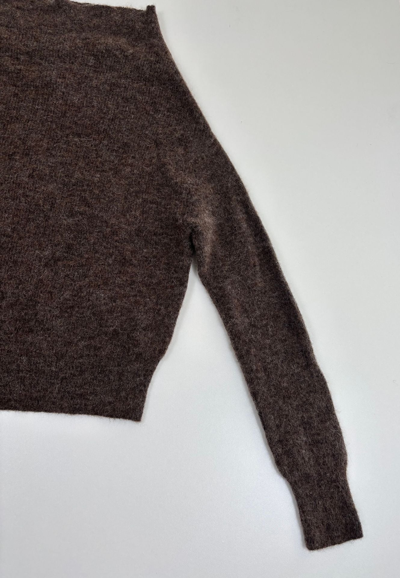 Pull Ralph Lauren Purple Label col châle oversize soie cachemire taupe chiné – T.XL-7