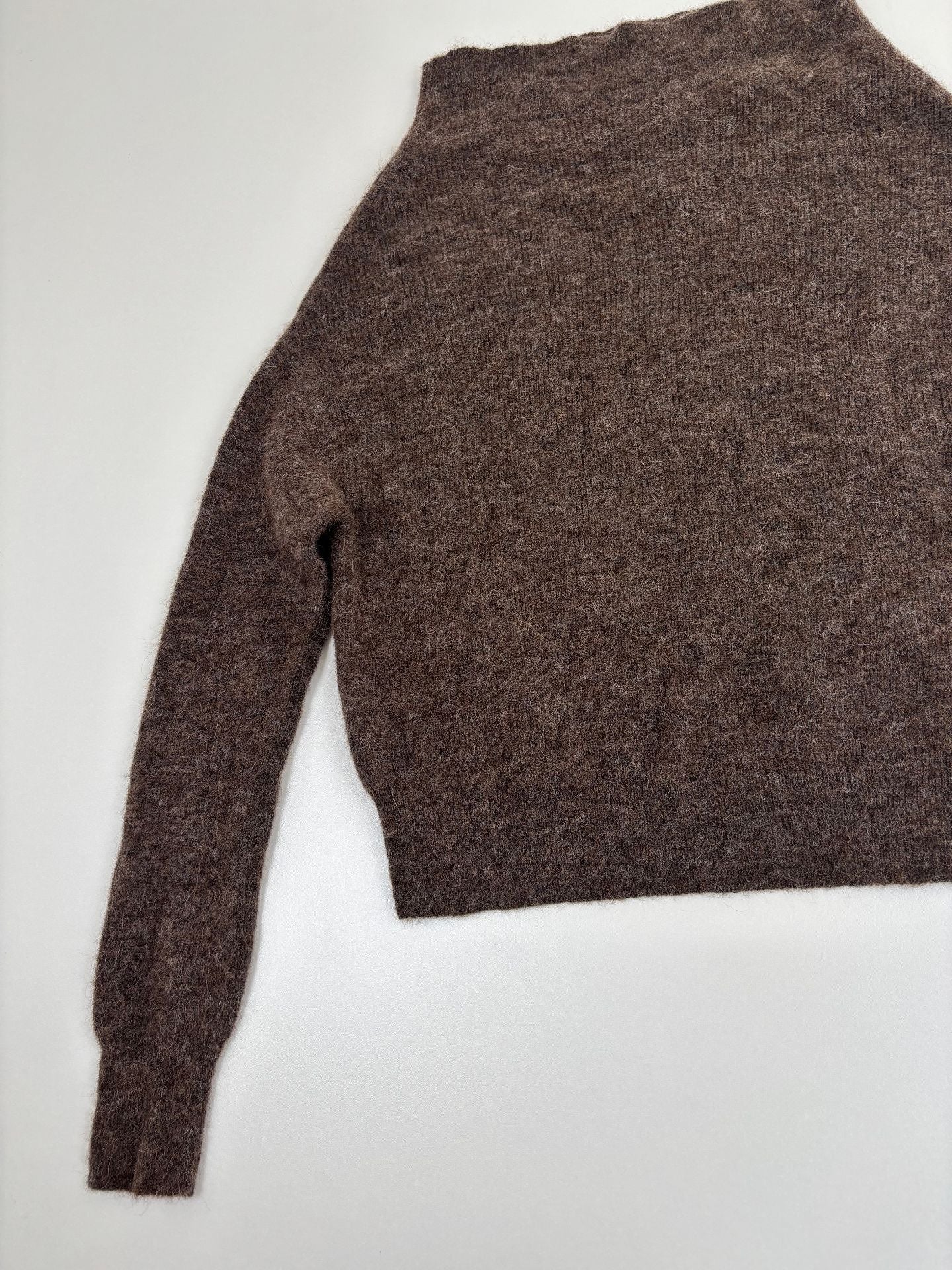 Pull Ralph Lauren Purple Label col châle oversize soie cachemire taupe chiné – T.XL-8