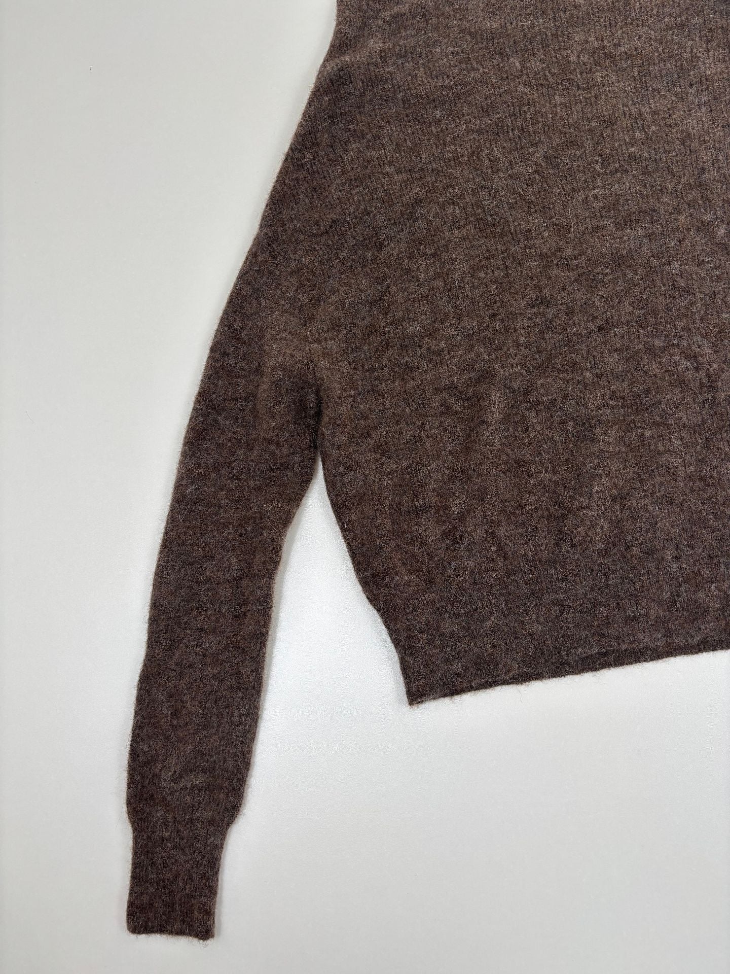 Pull Ralph Lauren Purple Label col châle oversize soie cachemire taupe chiné – T.XL-10
