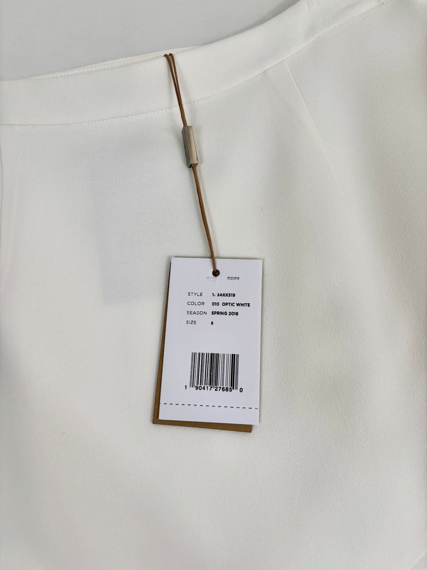 Jupe Michael Kors mi-longue crêpe ivoire cascade asymétrique taille haute volant – T.L-3