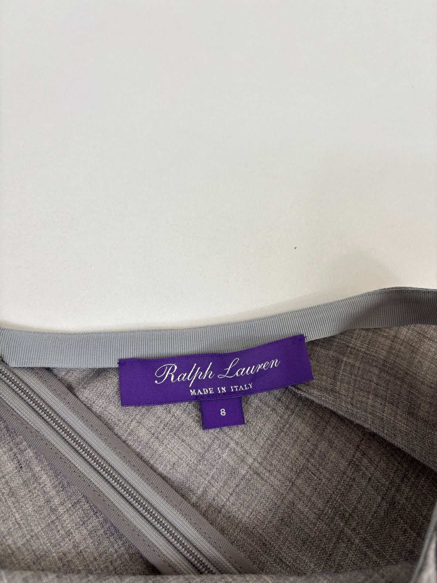 Jupe longue Ralph Lauren Purple Label laine gris chiné plis rayonnants évasée – T.L-5