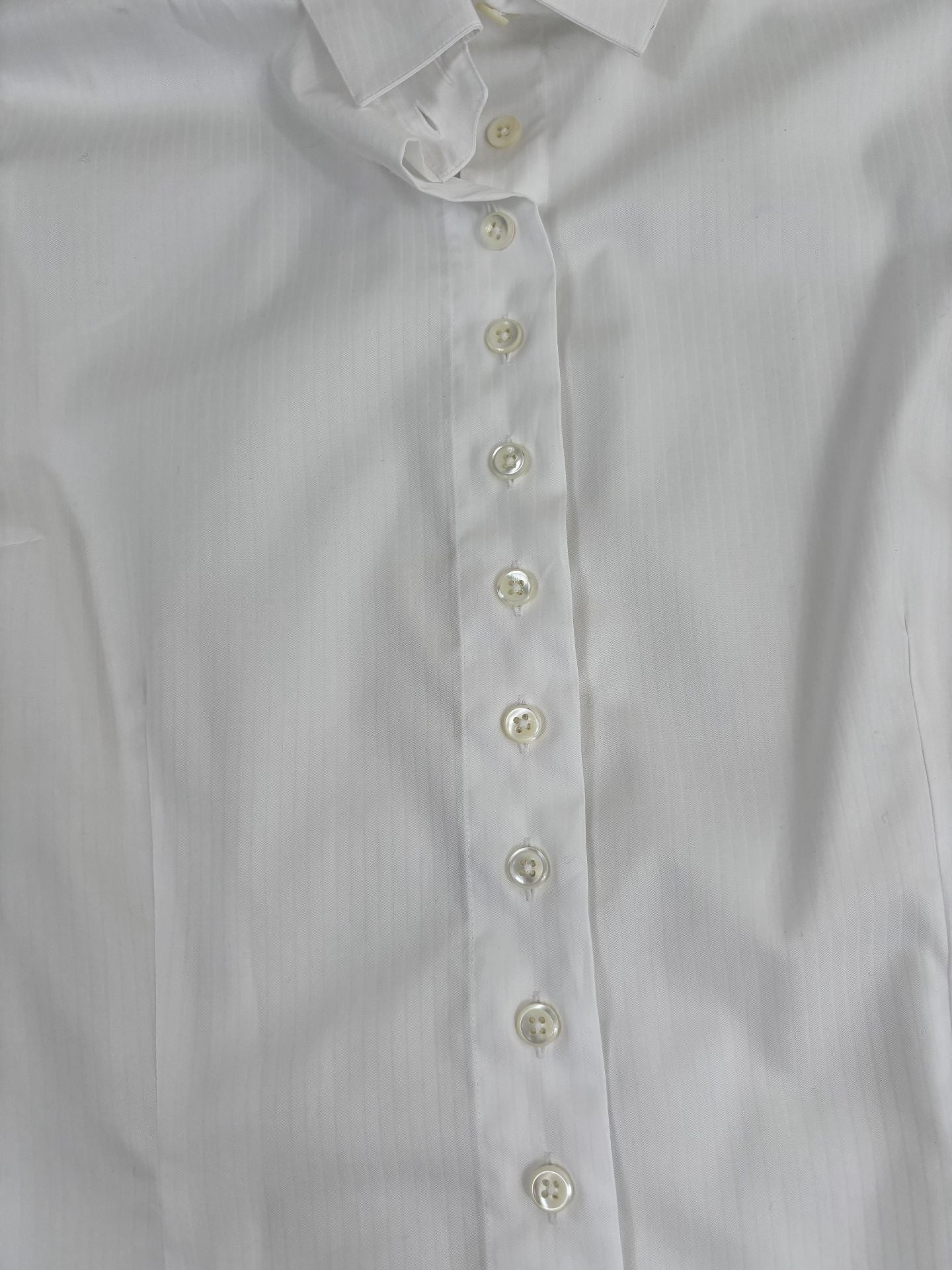 Chemise Crisoni Monte-Carlo popeline blanche col structuré boutons nacre coupe ajustée – T.38-7