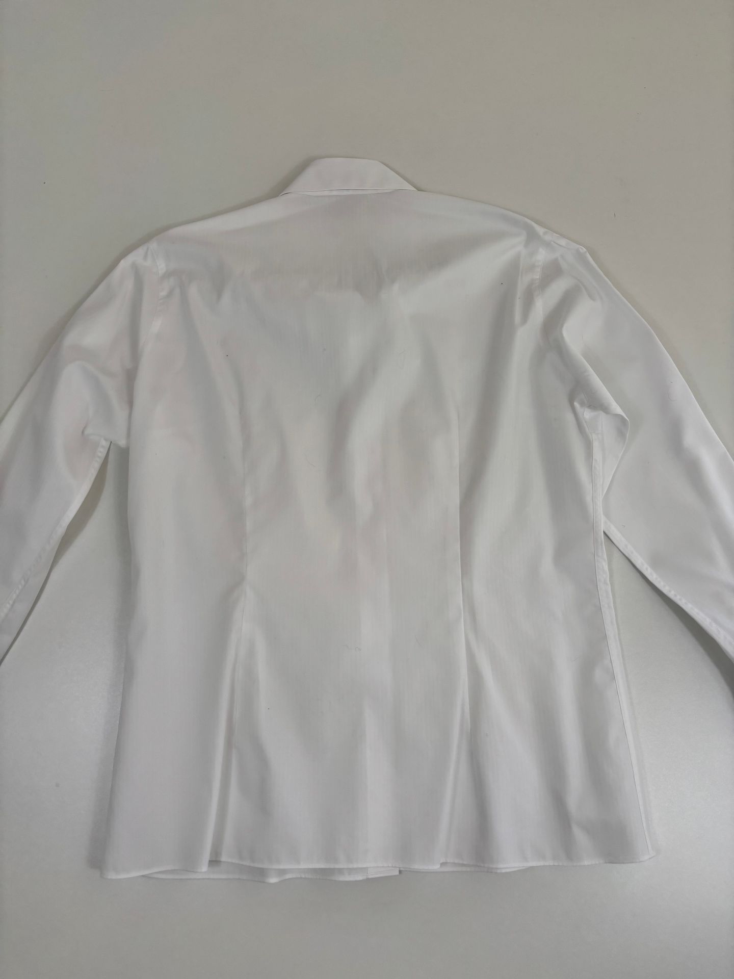Chemise Crisoni Monte-Carlo popeline blanche col structuré boutons nacre coupe ajustée – T.38-8