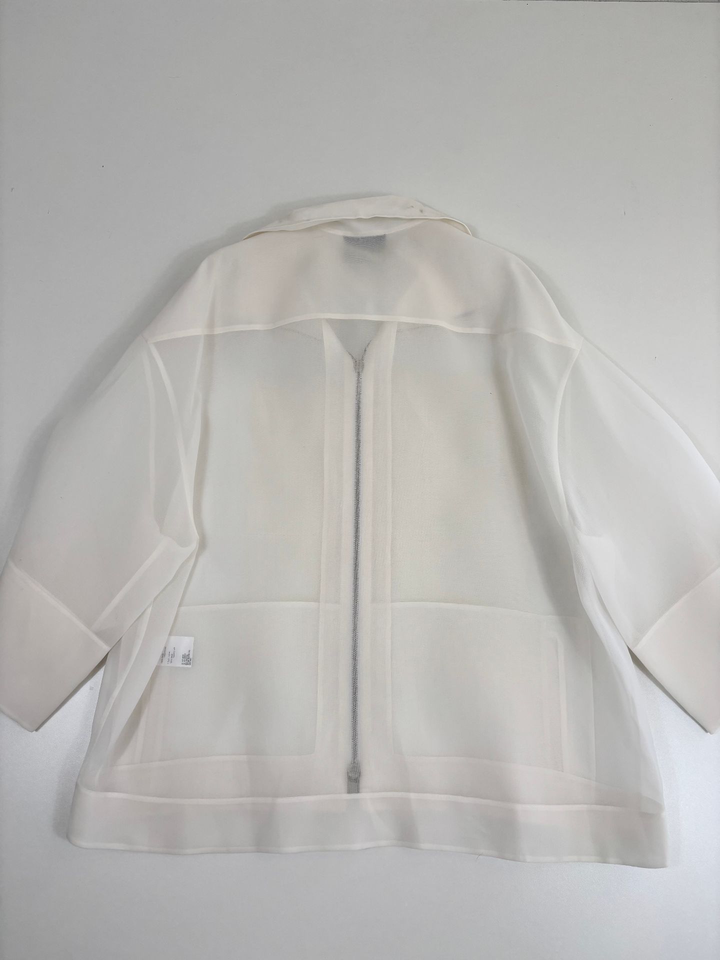 Veste Akris Philia en organza de soie blanc zippée – T.40-10