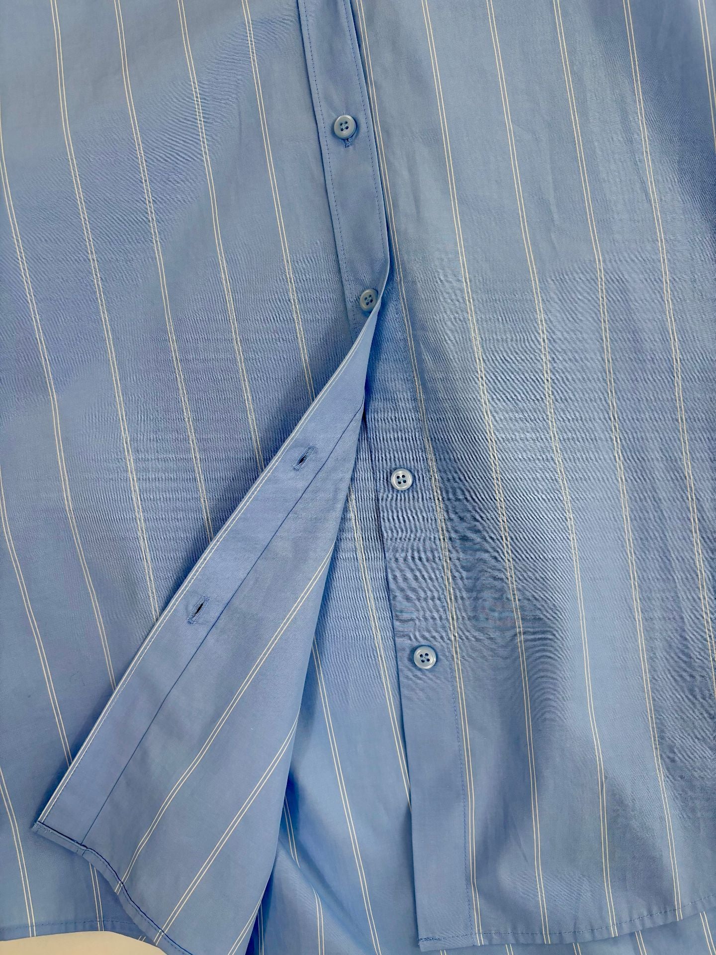 Chemise Calvin Klein Shirt Regular Fit coton chambray blue rayures blanches – T.42-4