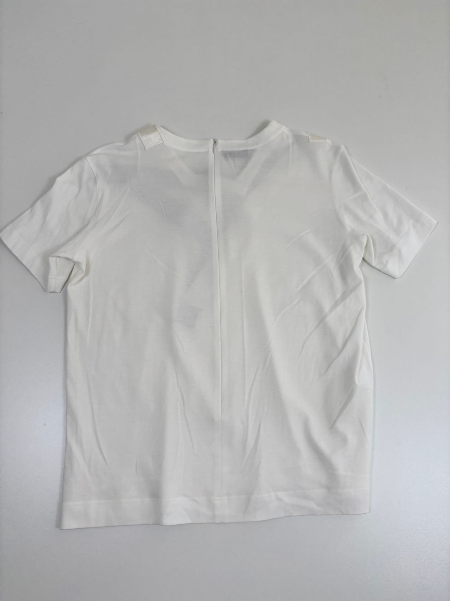 T-shirt Akris coton blanc appliqués graphiques noirs – T.40-8