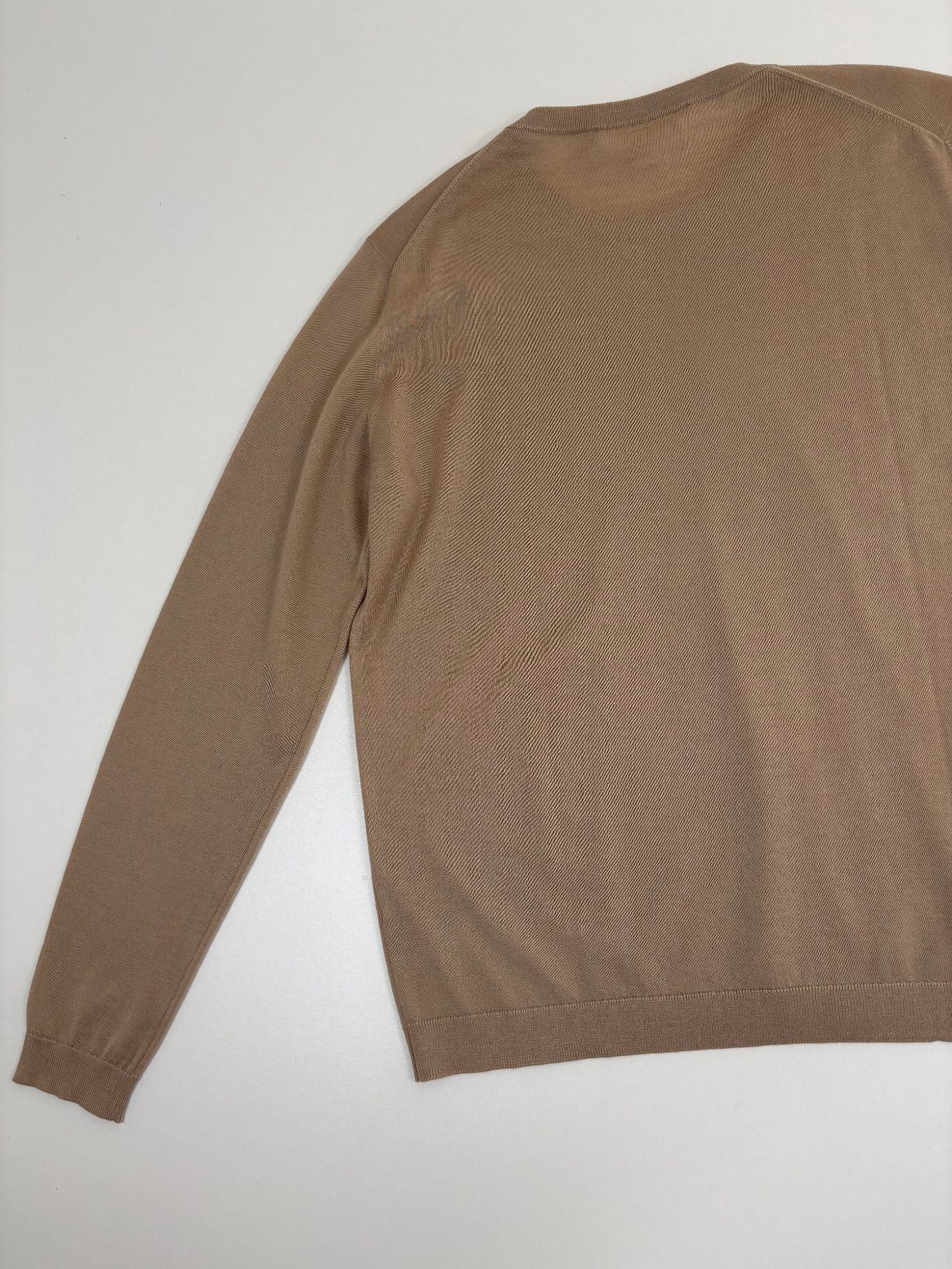 Pull Ralph Lauren Collection maille fine soyeuse camel col rond – T.XL-7