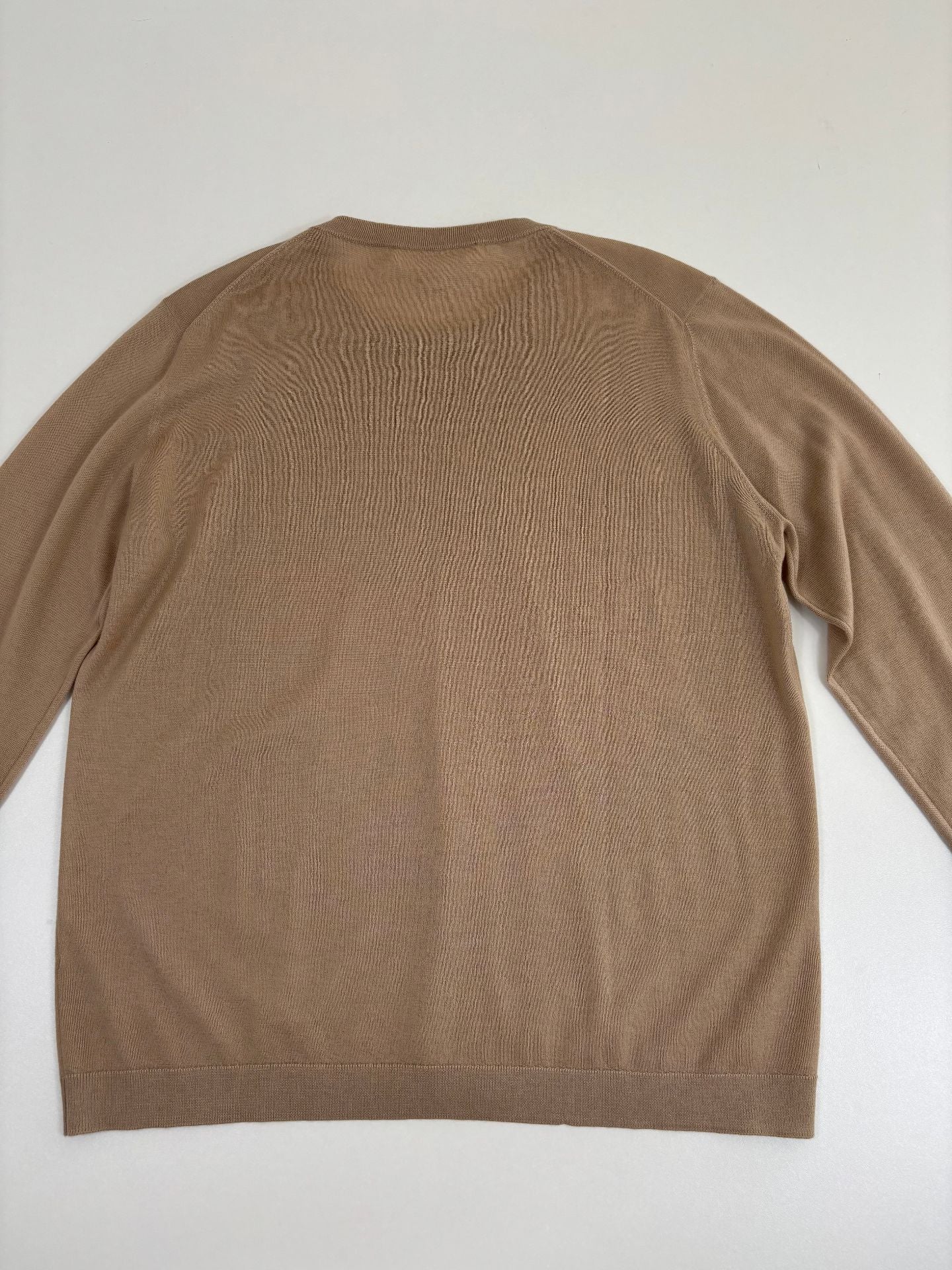 Pull Ralph Lauren Collection maille fine soyeuse camel col rond – T.XL-8