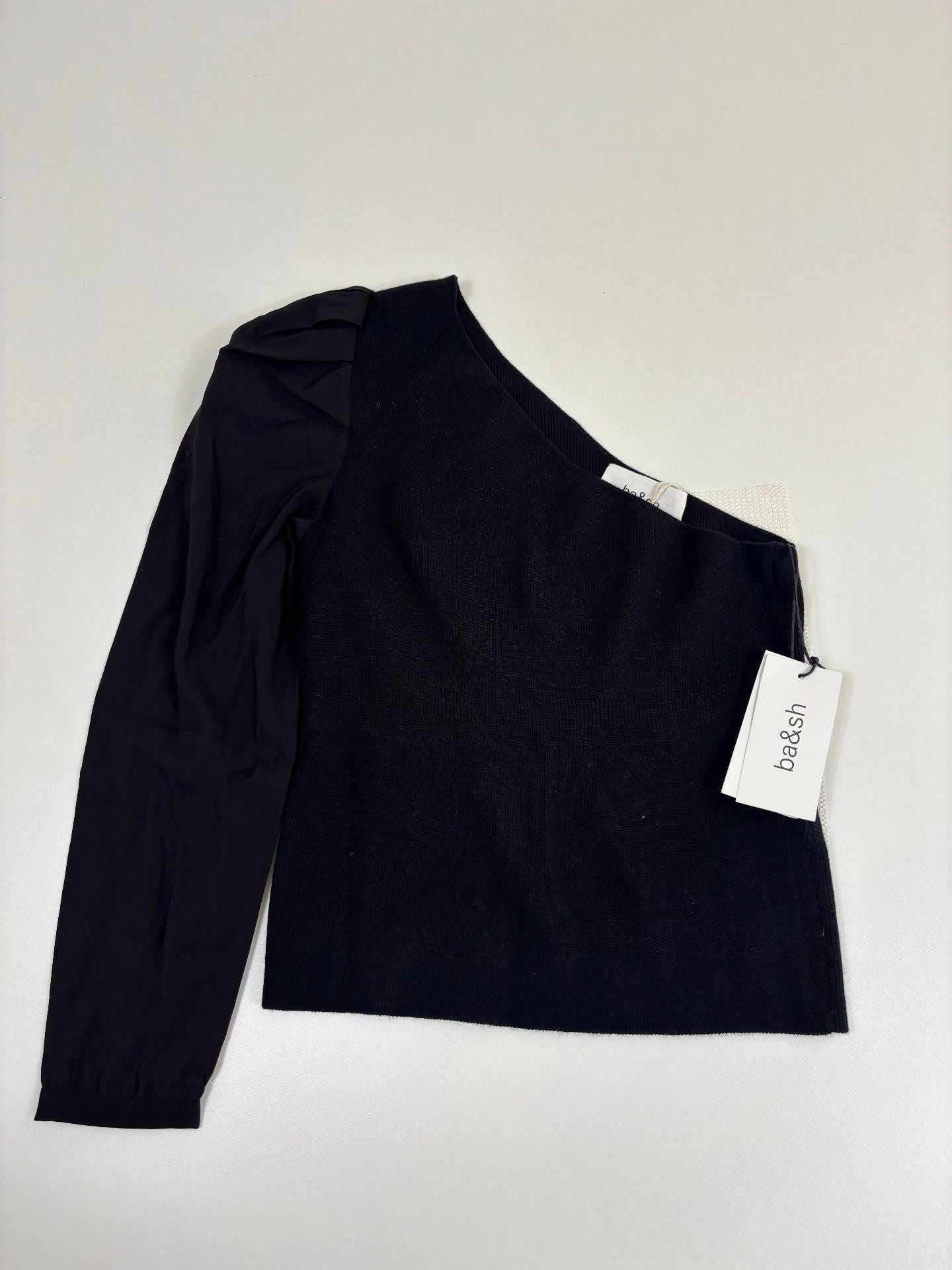 Pull asymétrique une épaule B&Sh maille soie noir – T.38 – Neuf-2
