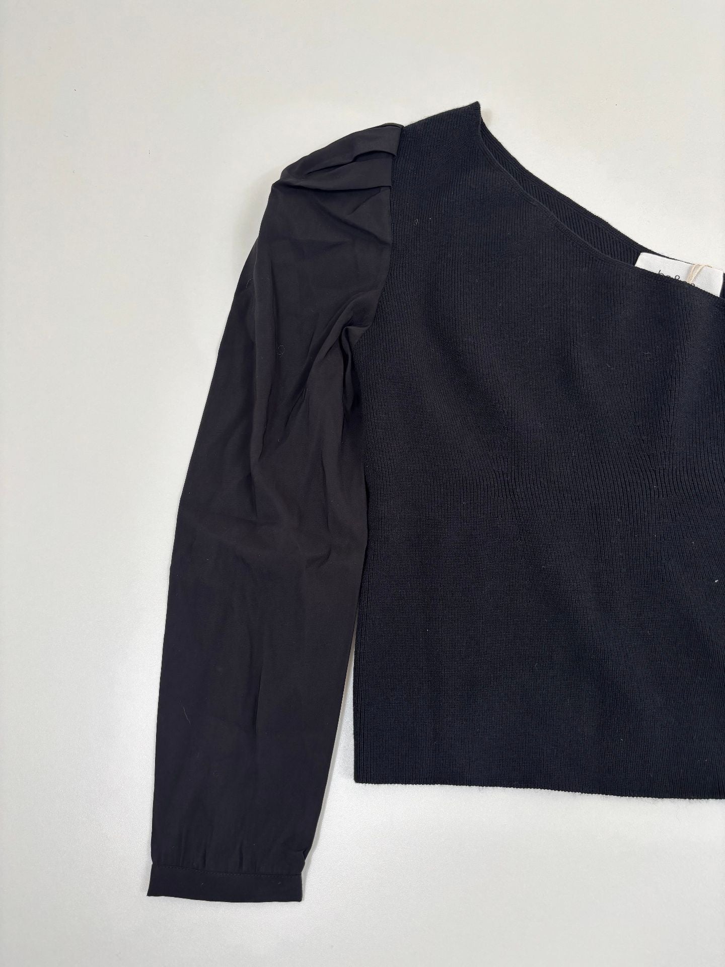 Pull asymétrique une épaule B&Sh maille soie noir – T.38 – Neuf-3