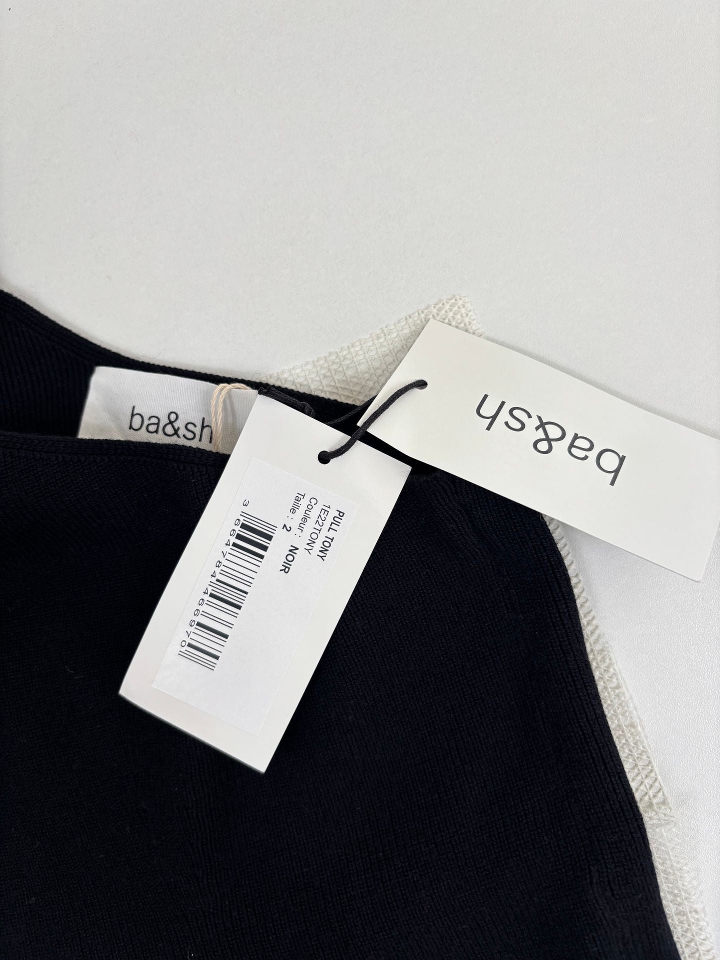 Pull asymétrique une épaule B&Sh maille soie noir – T.38 – Neuf-6