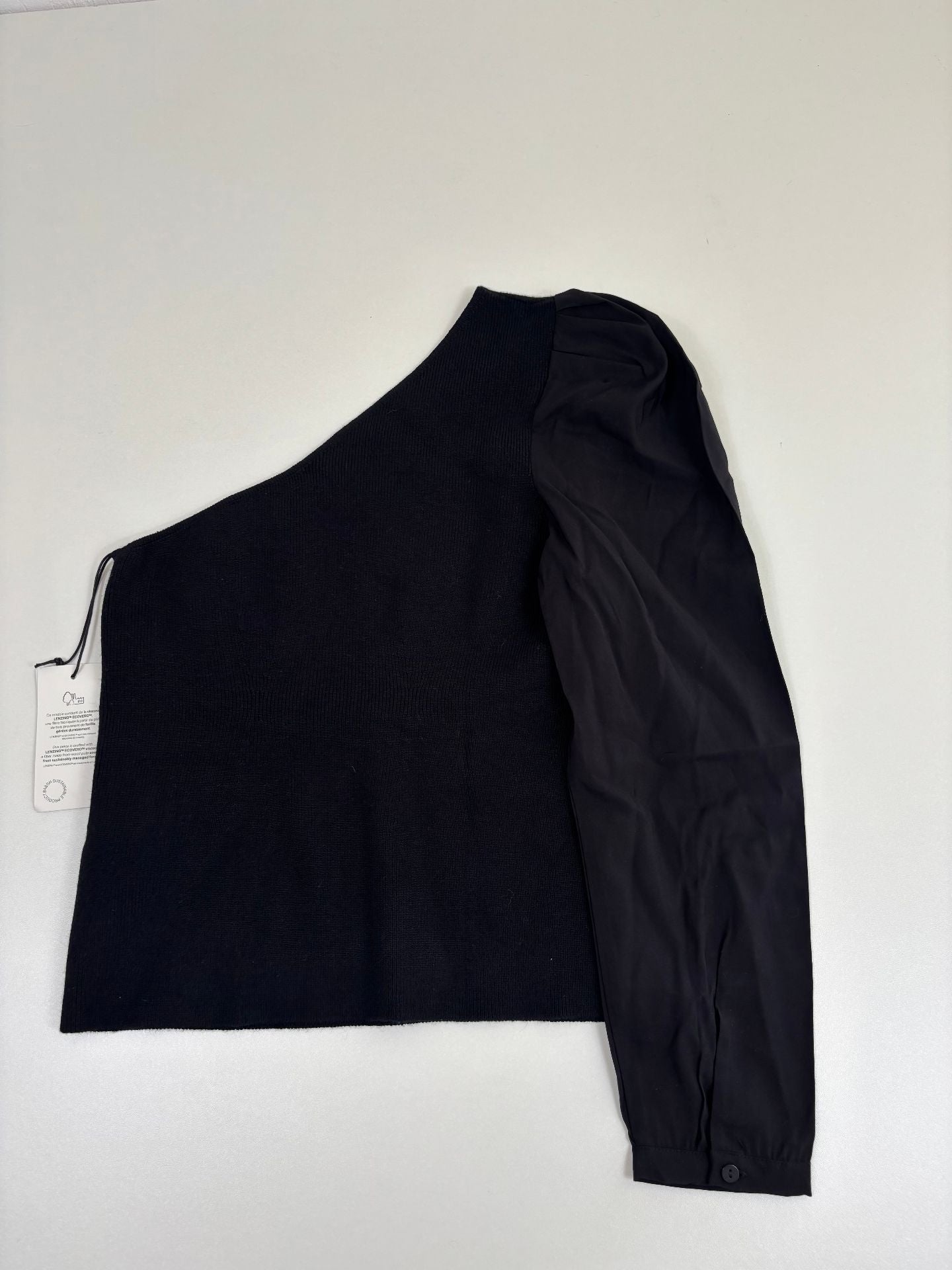 Pull asymétrique une épaule B&Sh maille soie noir – T.38 – Neuf-8