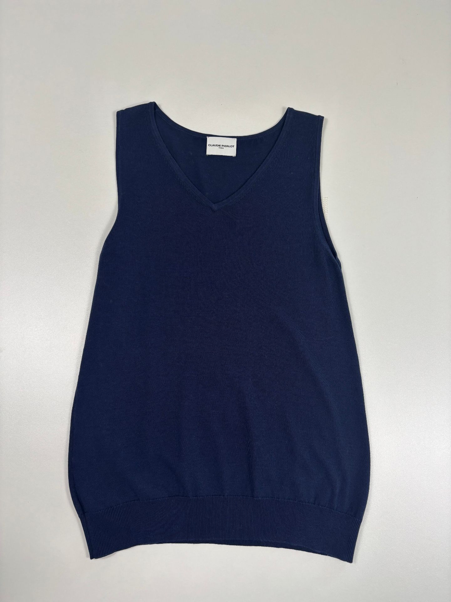 Débardeur Claudie Pierlot en maille bleu marine – T.38-3