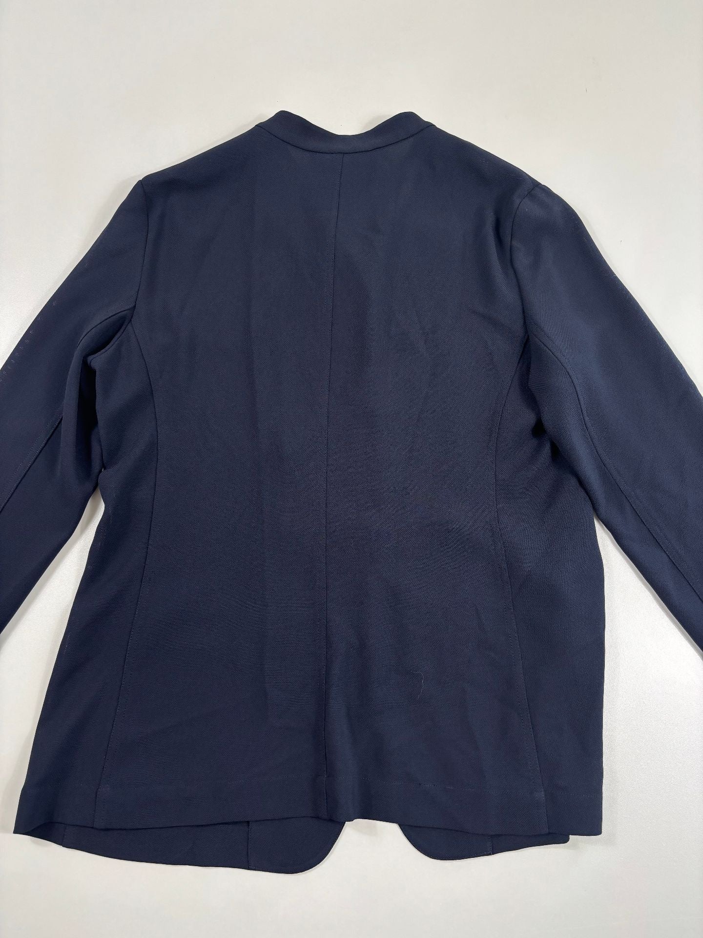 Veste Emporio Armani crêpe bleu marine col officier 4 boutons poches plaquées – T.40-5