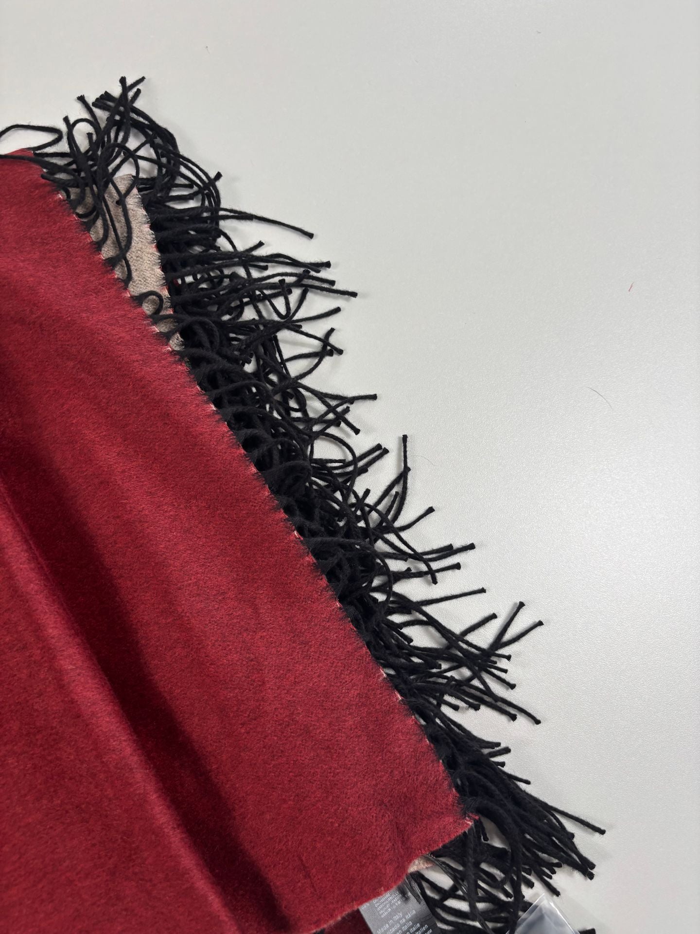Étole Giorgio Armani double face soie cachemire beige bordeaux – 190×140 cm-6