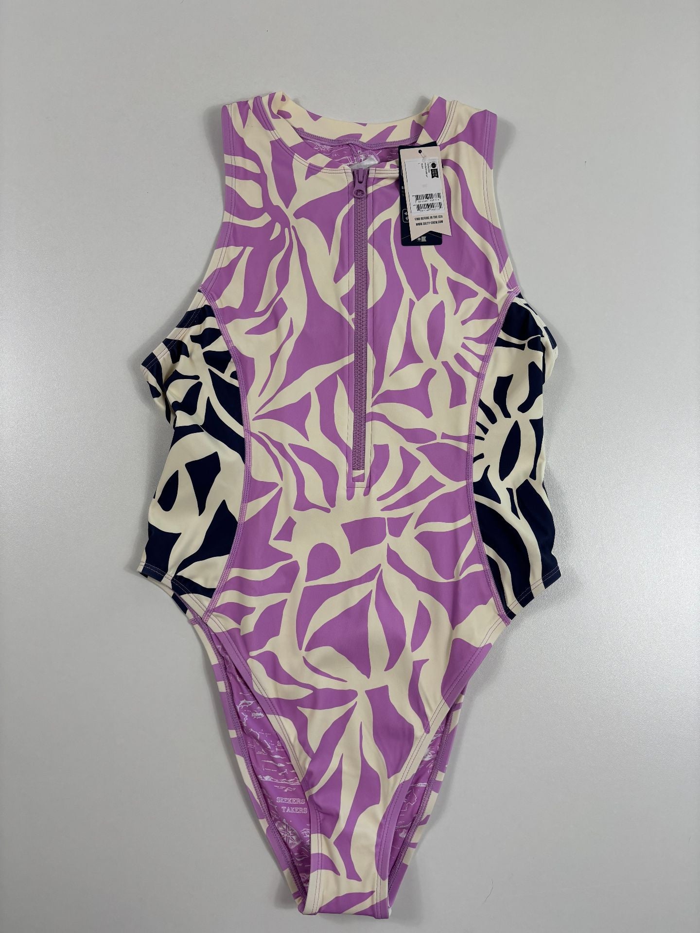 Maillot une pièce Salty Crew Ray Days Surf Suit floral lilas marine – T.L-4