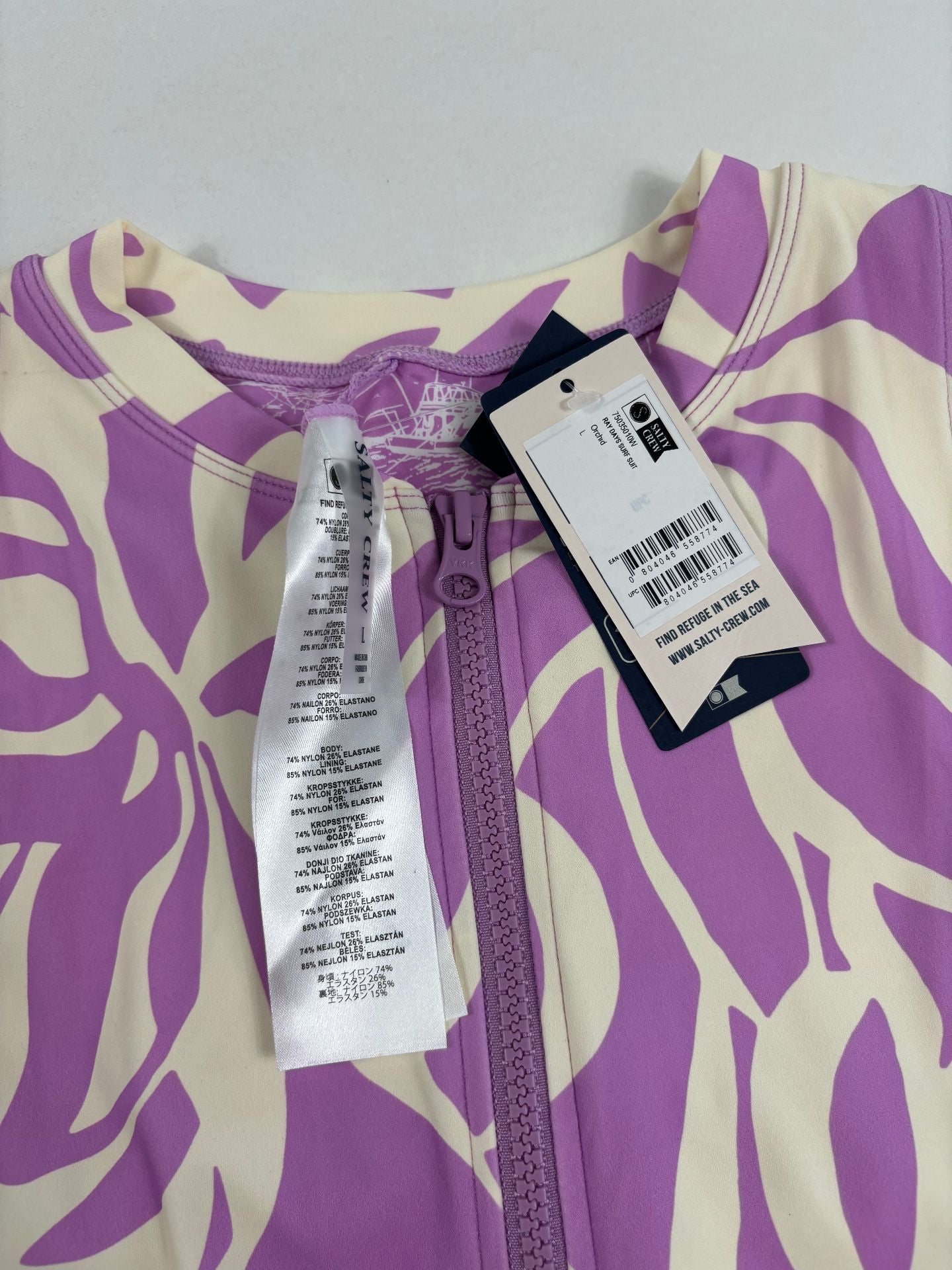 Maillot une pièce Salty Crew Ray Days Surf Suit floral lilas marine – T.L-3