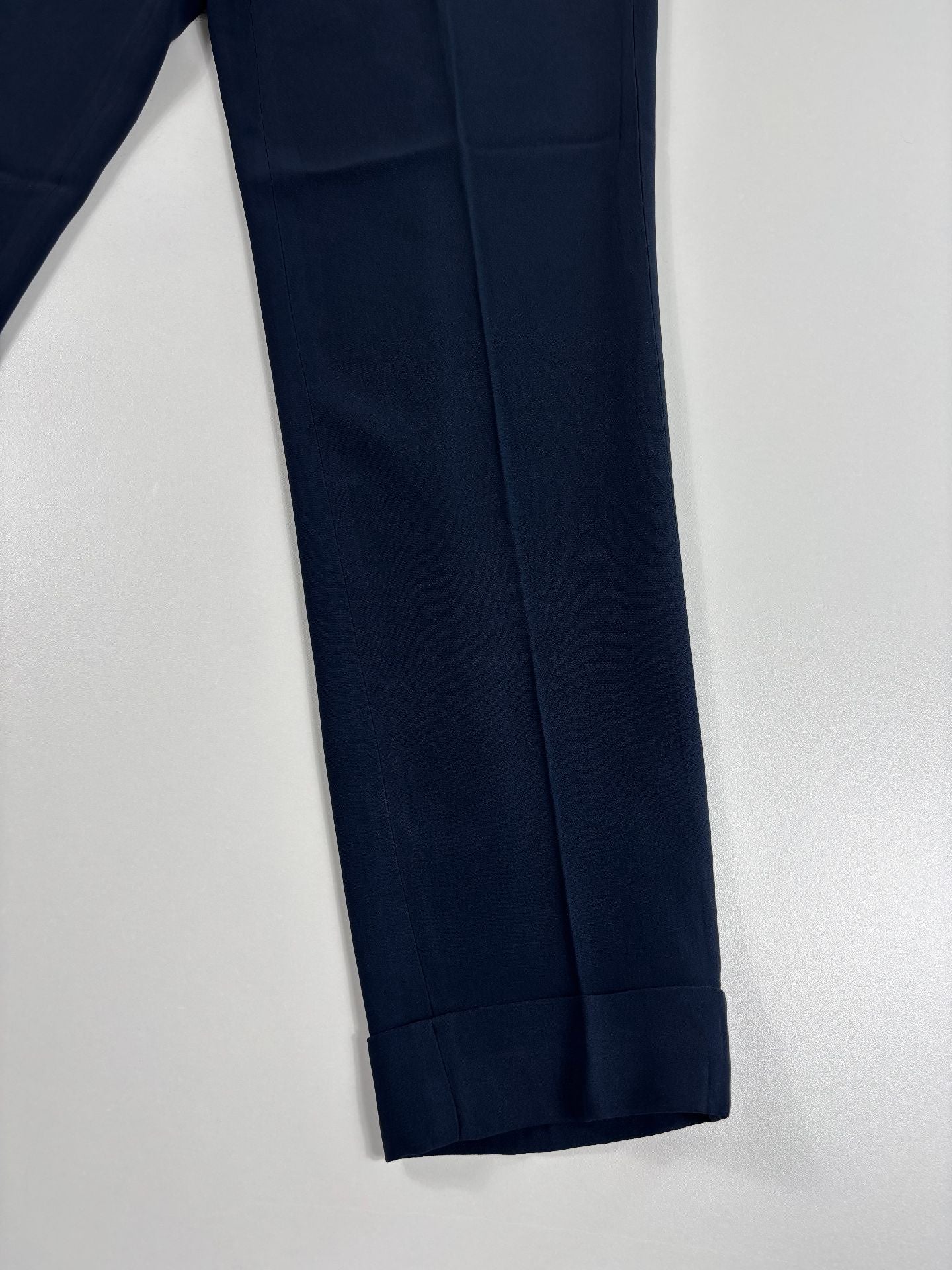 Pantalon Akris bleu marine taille haute coutures apparentes – T.40-2