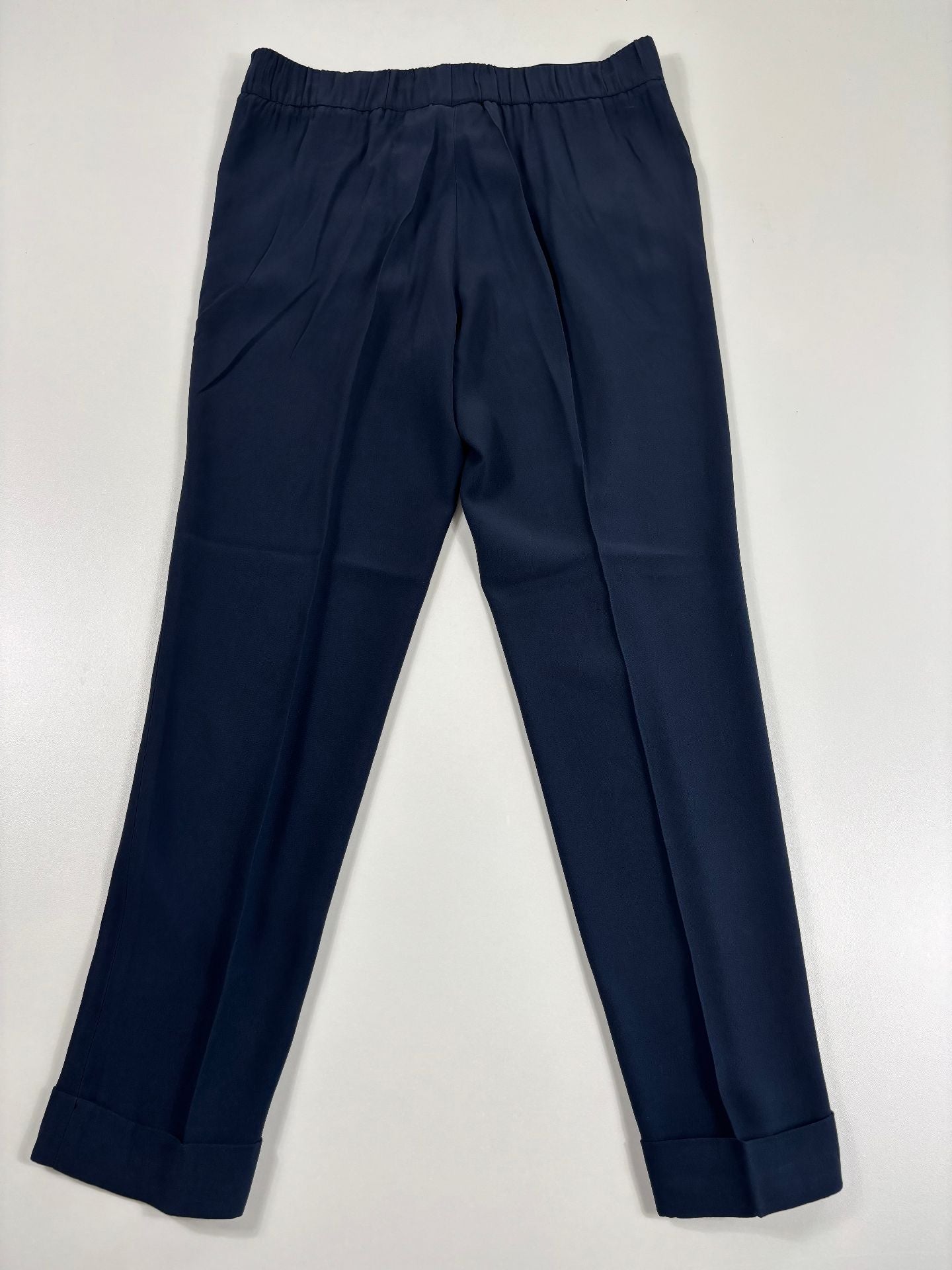 Pantalon Akris bleu marine taille haute coutures apparentes – T.40-7