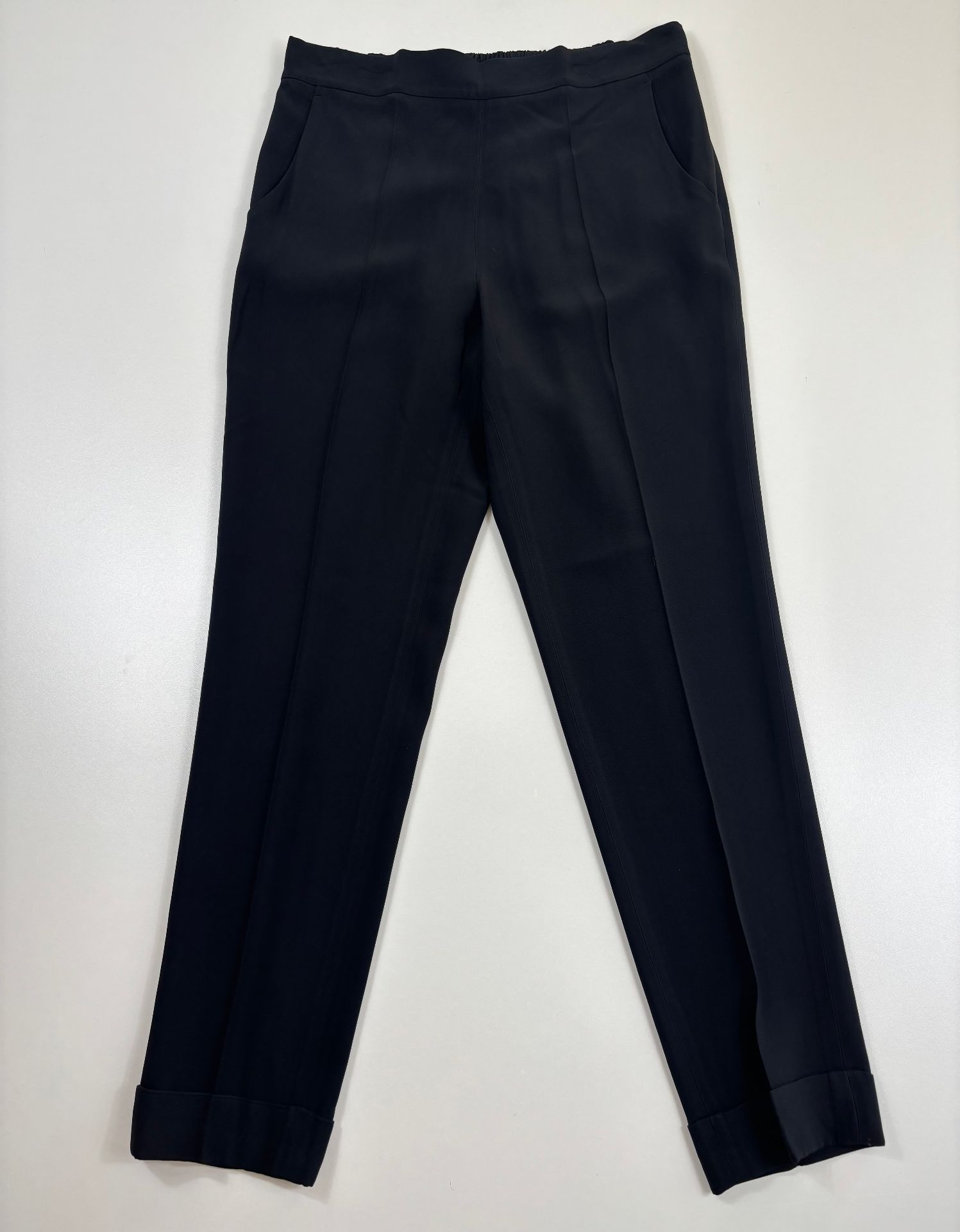 Pantalon Akris noir taille haute coutures apparentes – T.40-2