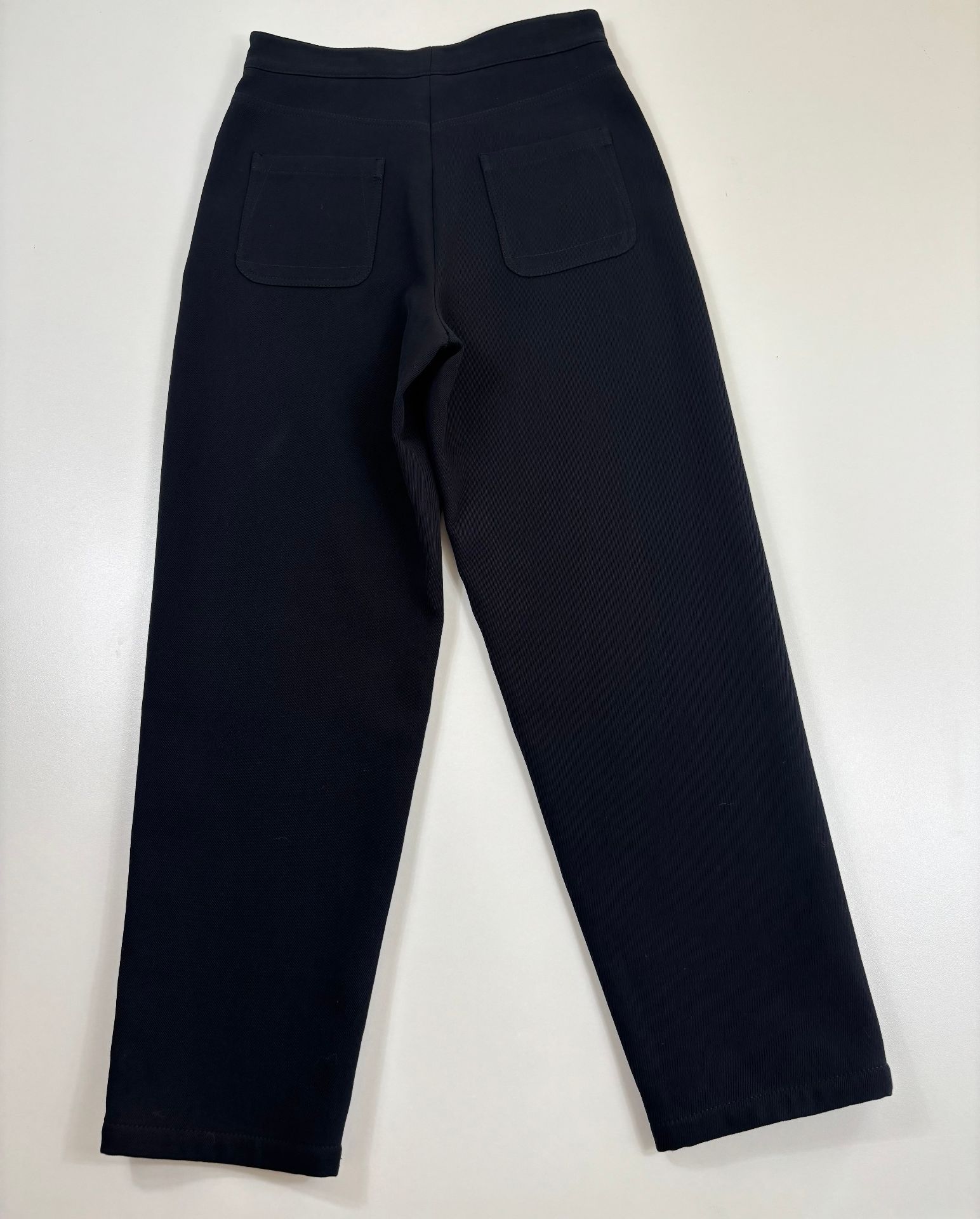 Pantalon Akris en coton noir coupe droite – T.38-8