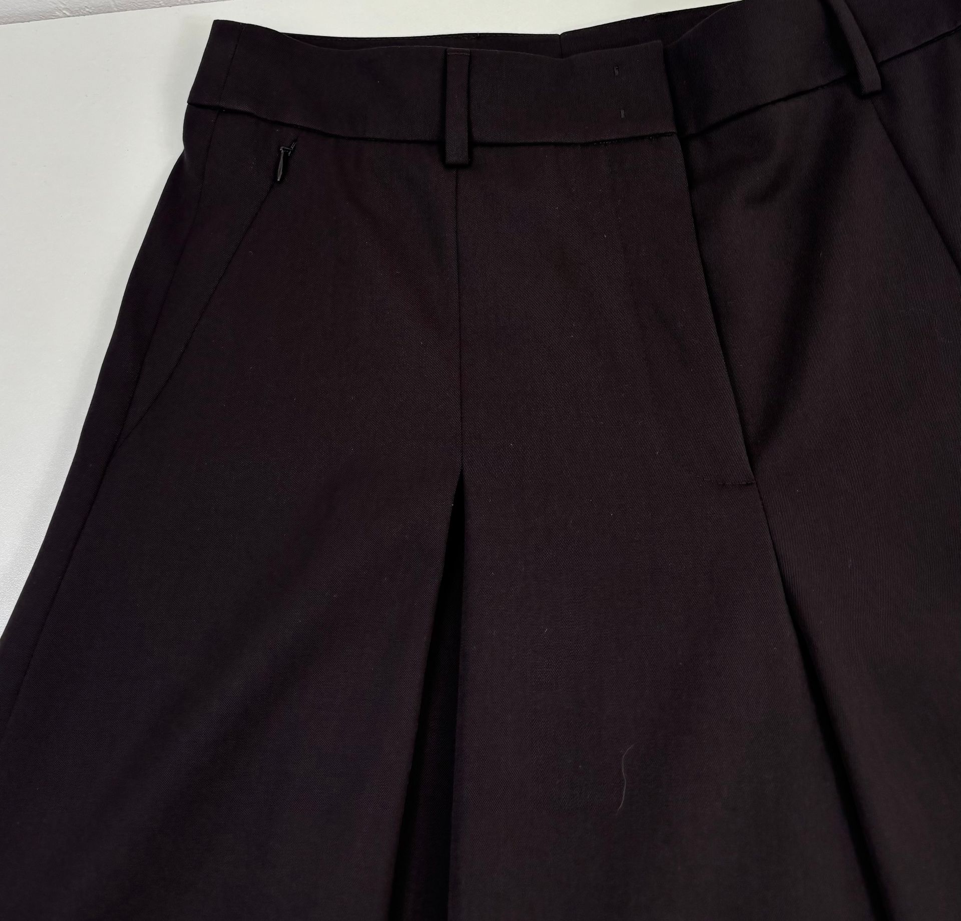 Pantalon Akris Cassie en laine marron coupe palazzo – T.38-5