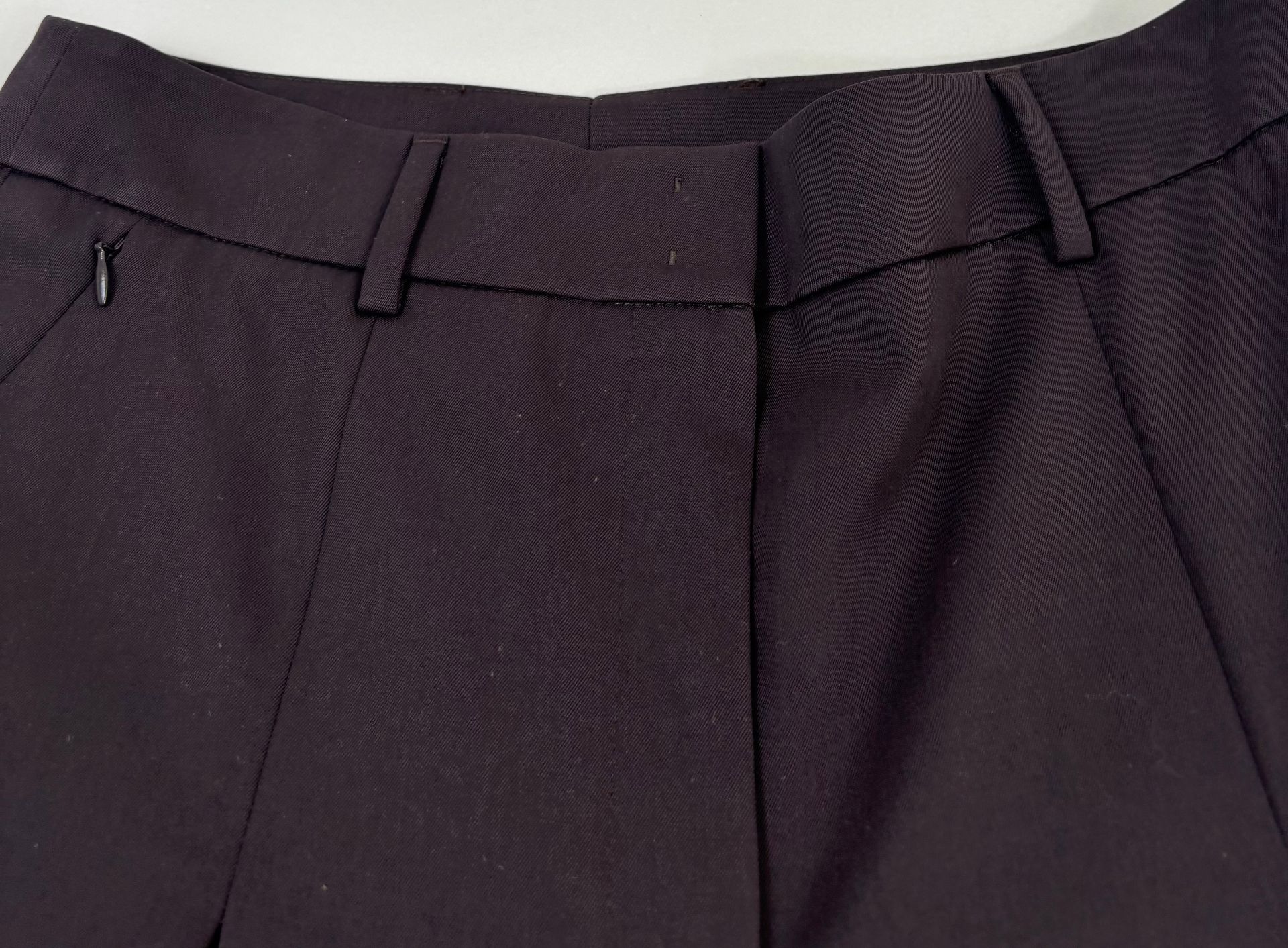 Pantalon Akris Cassie en laine marron coupe palazzo – T.38-8