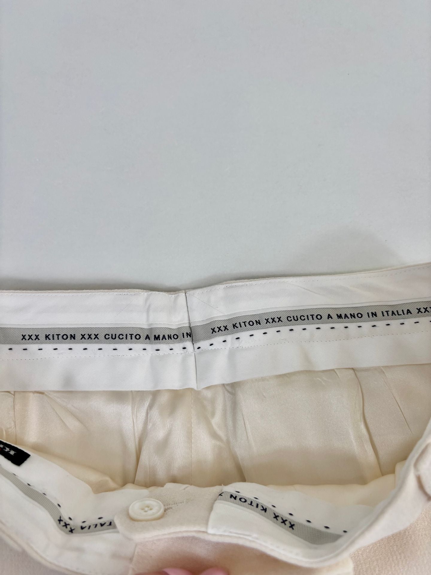Pantalon Kiton en viscose beige – T.42-4